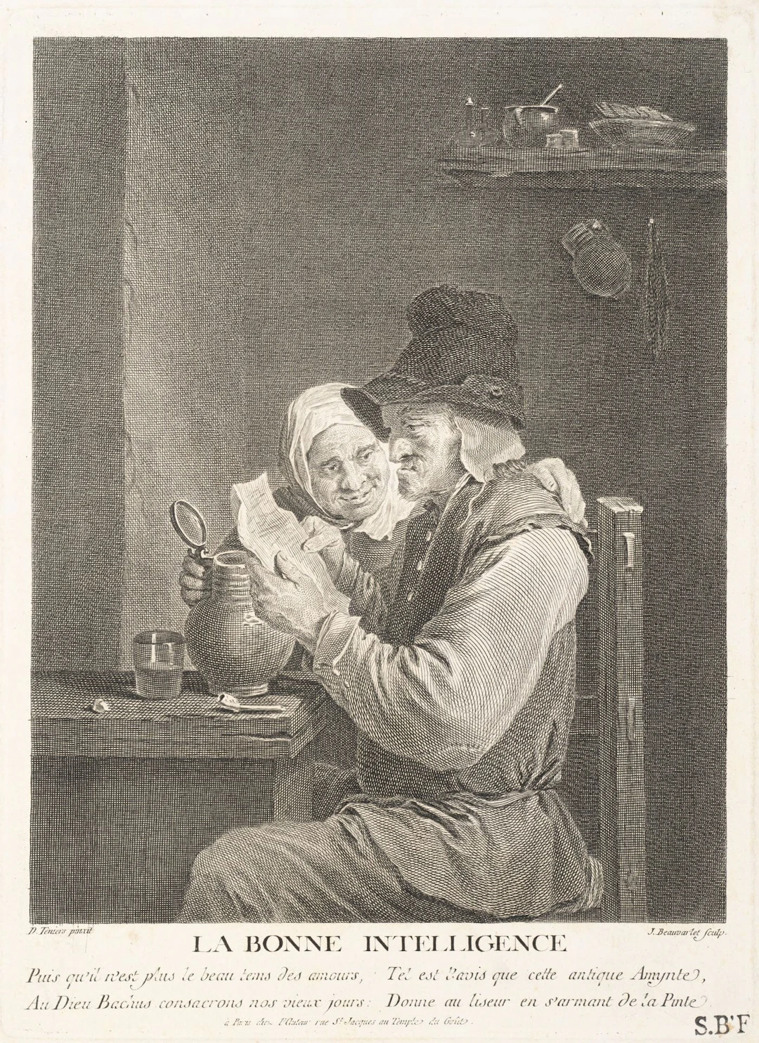 J. BEAUVARLET (*1731) after TENIERS (*1610), *The Right Kind of Intelligence*
