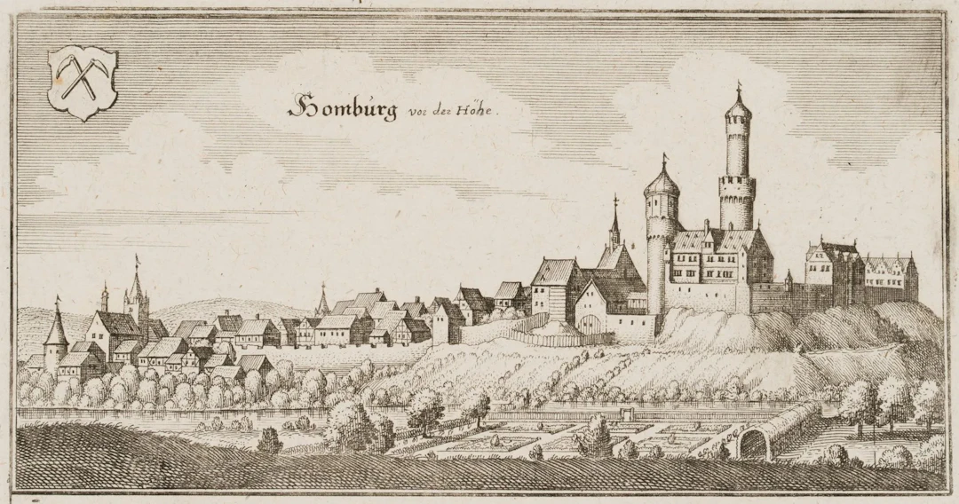 M. MERIAN (1593–1650), Homburg vor der Höhe, ca. 1646, copper engraving