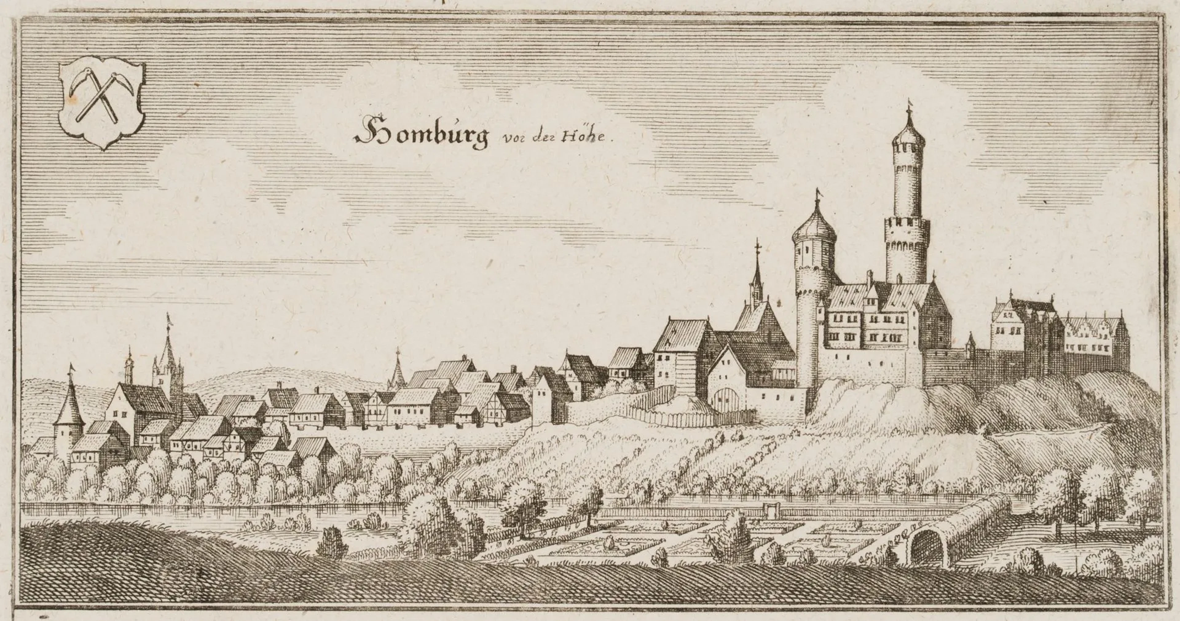 M. MERIAN (1593–1650), Homburg vor der Höhe, ca. 1646, copper engraving