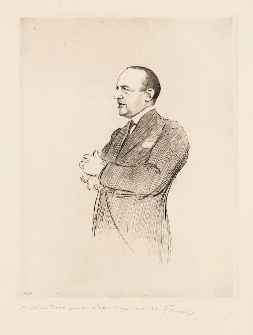 Unknown (20th century), Portrait of President André Tardieu (1876–1945)