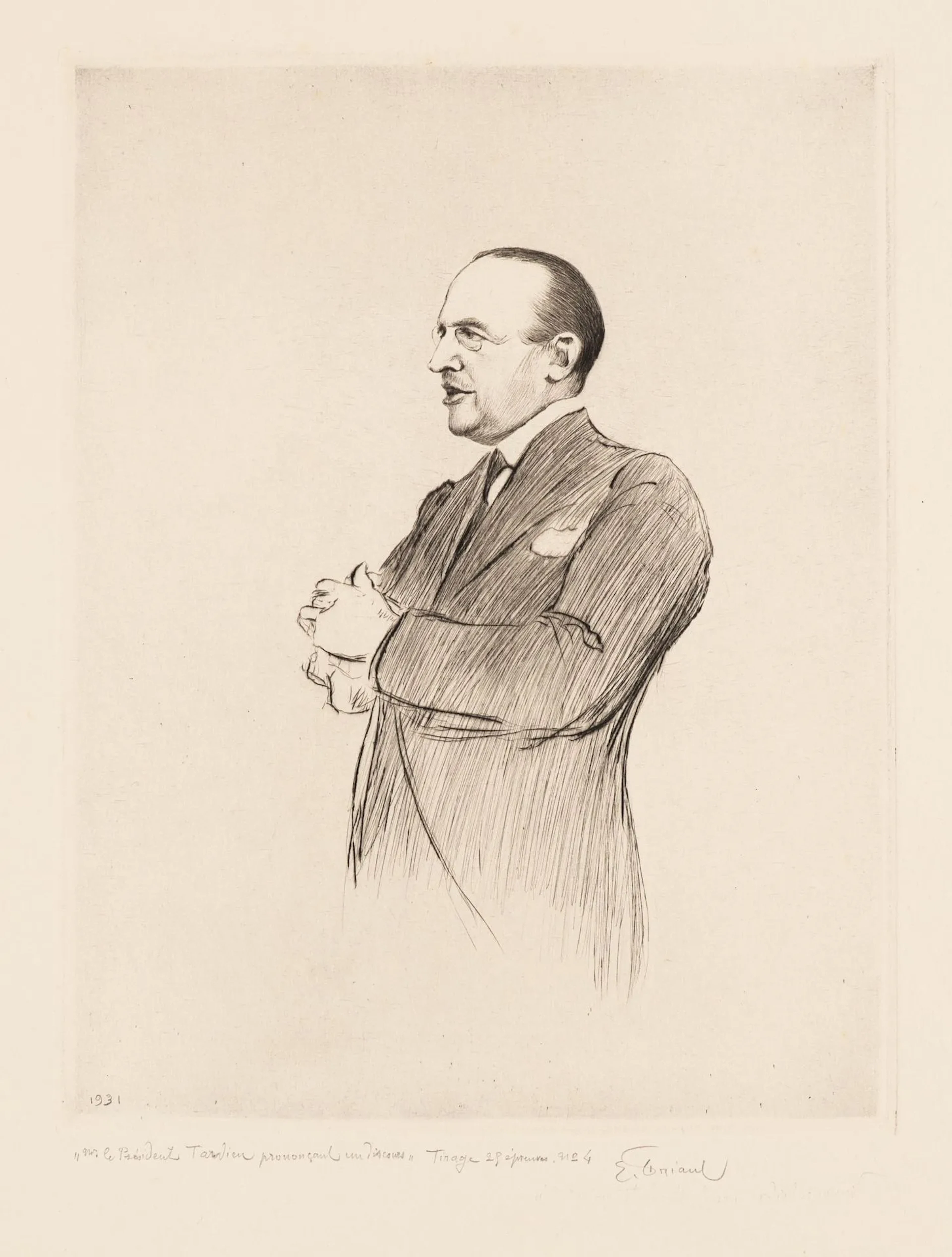Unknown (20th century), Portrait of President André Tardieu (1876–1945)