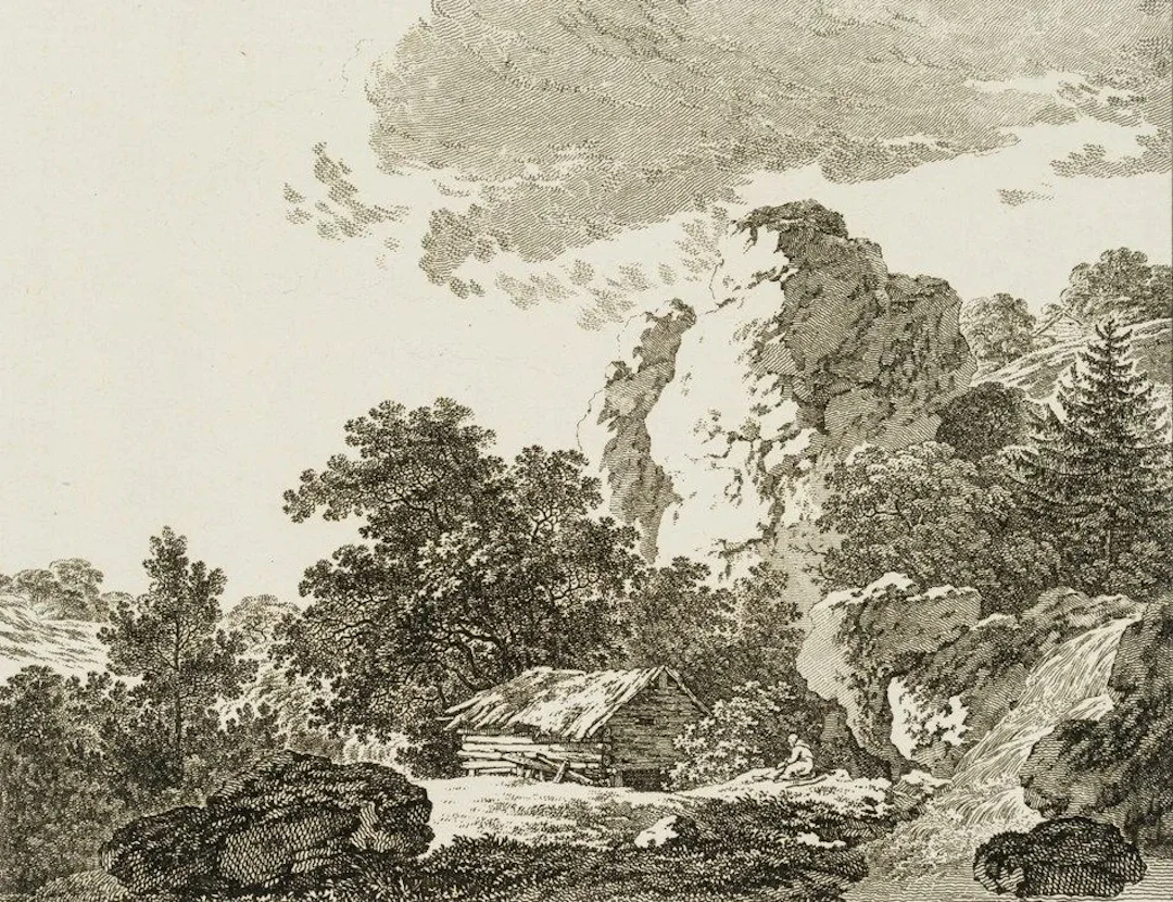Unknown (18th century), A Romantic Landscape, Etching Unknown (18th