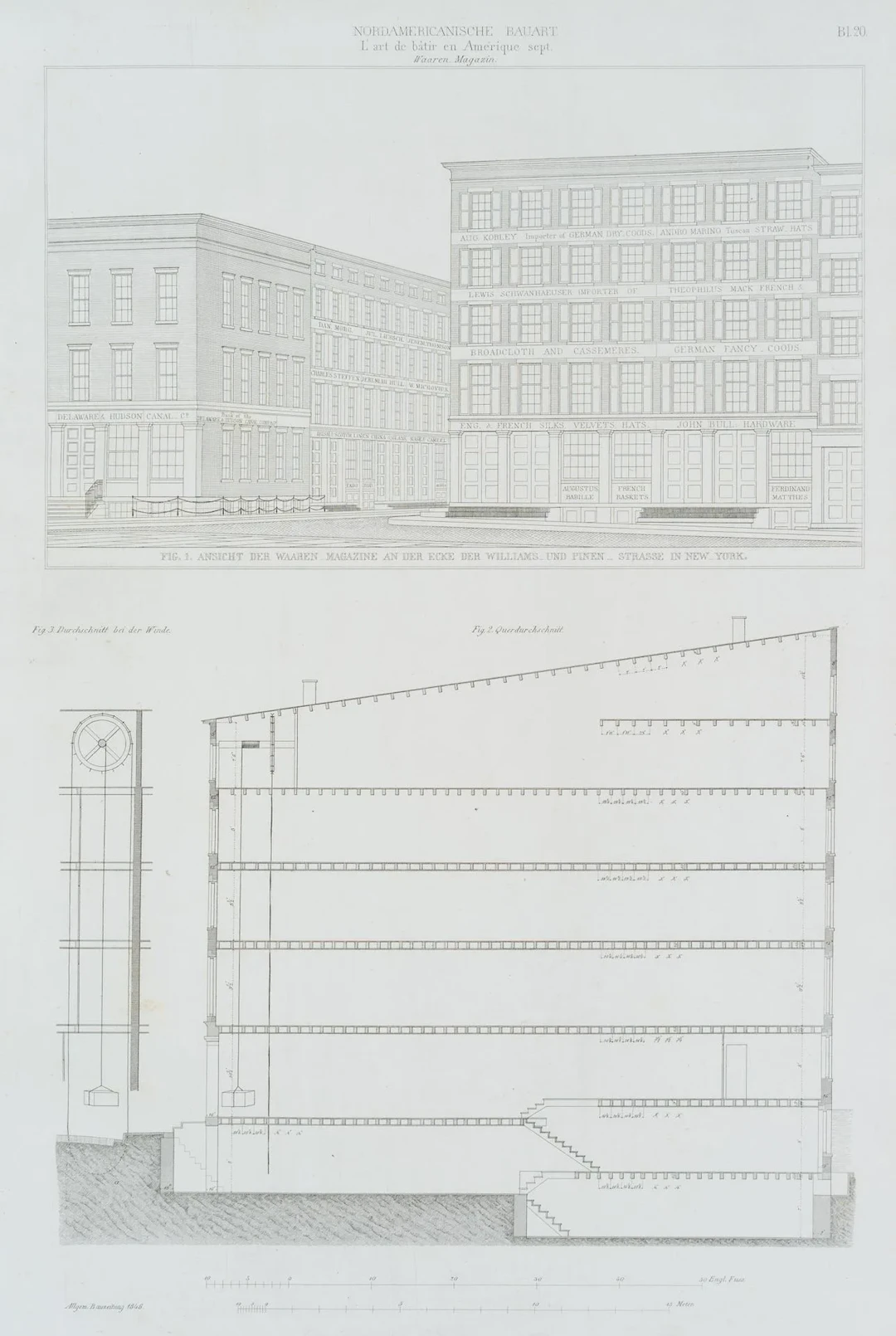 Unknown (19th century), View of the Ware Magazines, NY, 1846, Lithograph