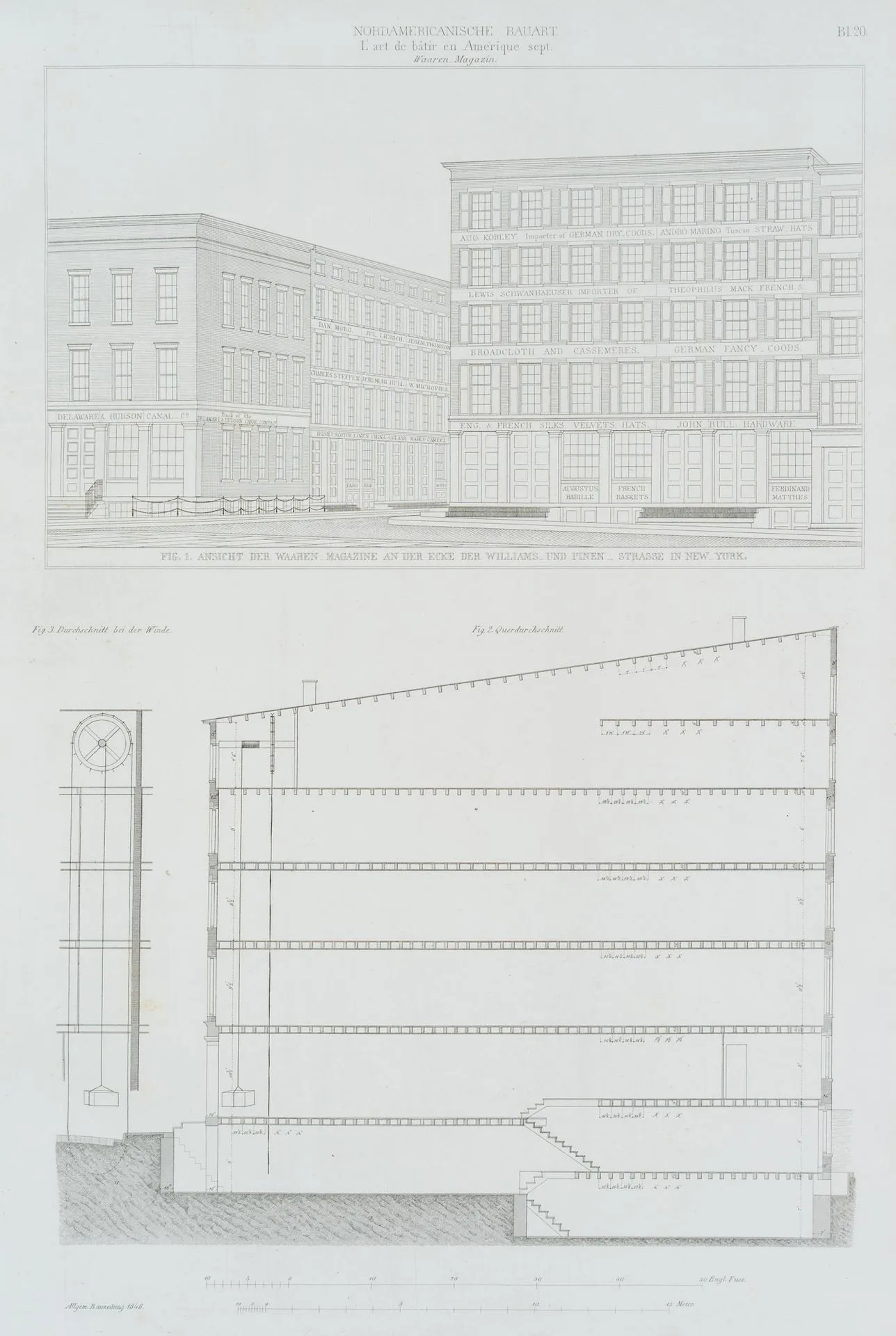 Unknown (19th century), View of the Ware Magazines, NY, 1846, Lithograph