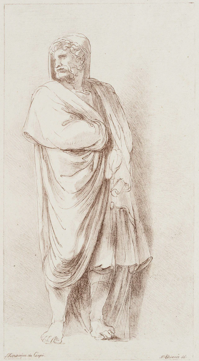 J. STRIXNER (1782–1855), Figure in a Toga, in an Antique Style, Lithograph