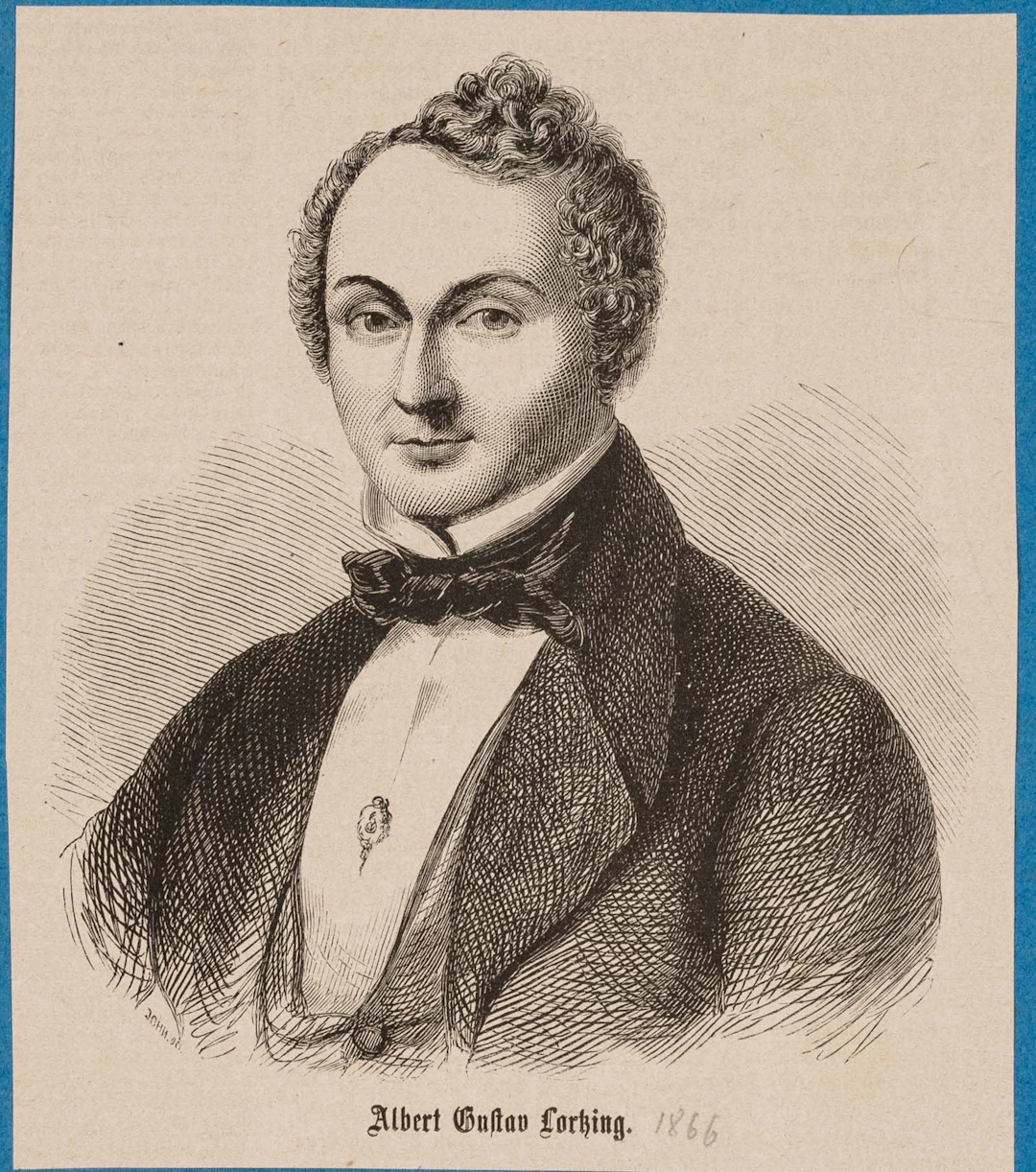 Unknown (19th), Portrait of Albert Lortzing, 1866, Woodcut Unknown