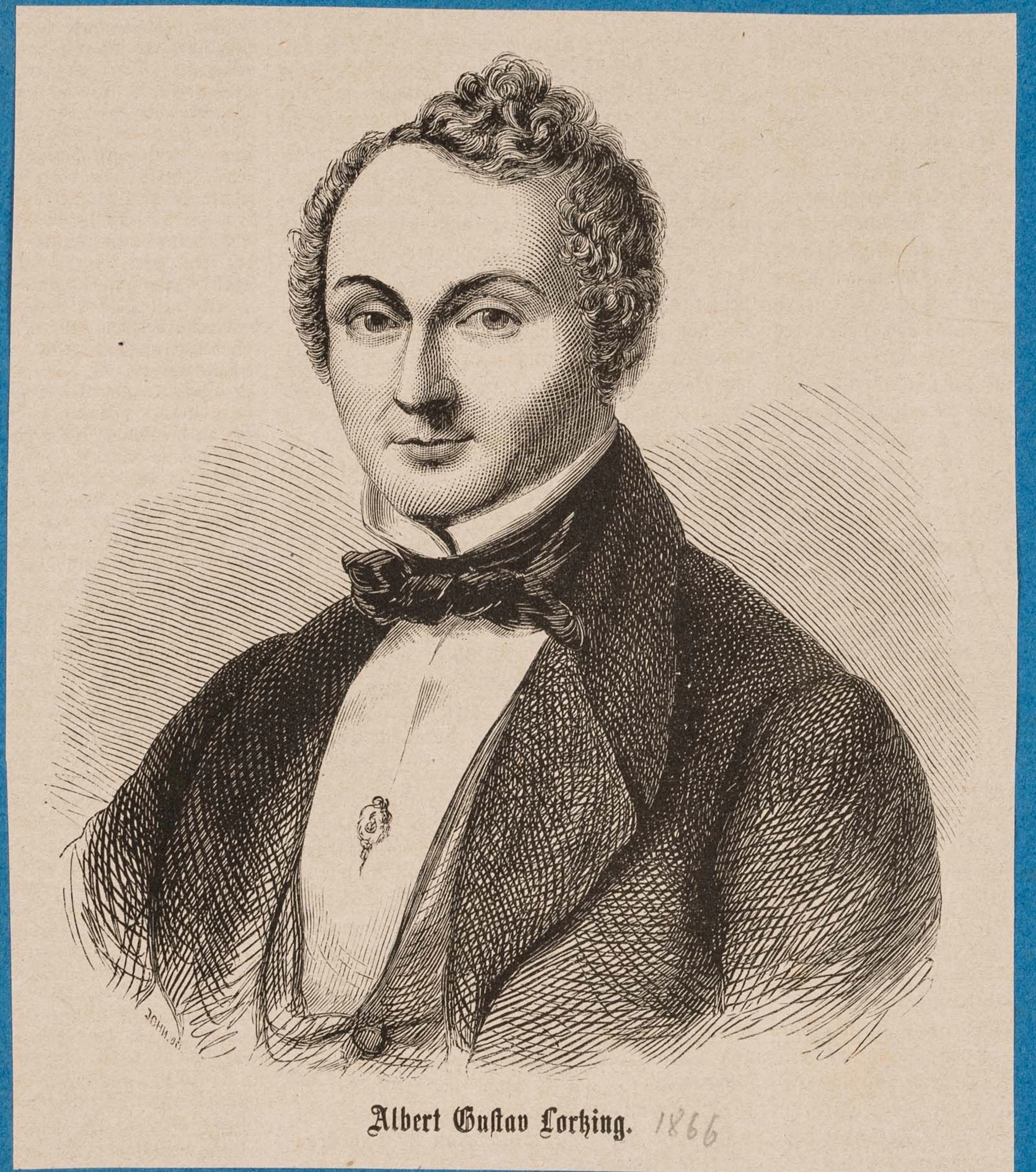 Unknown (19th), Portrait of Albert Lortzing, 1866, Woodcut Unknown