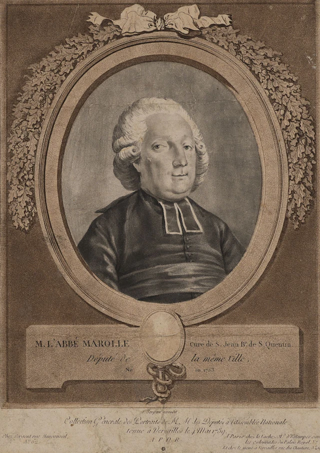A. SERGENT-MARCEAU (*1751), Portrait of M. l'Abbé Marolle, Mezzotint