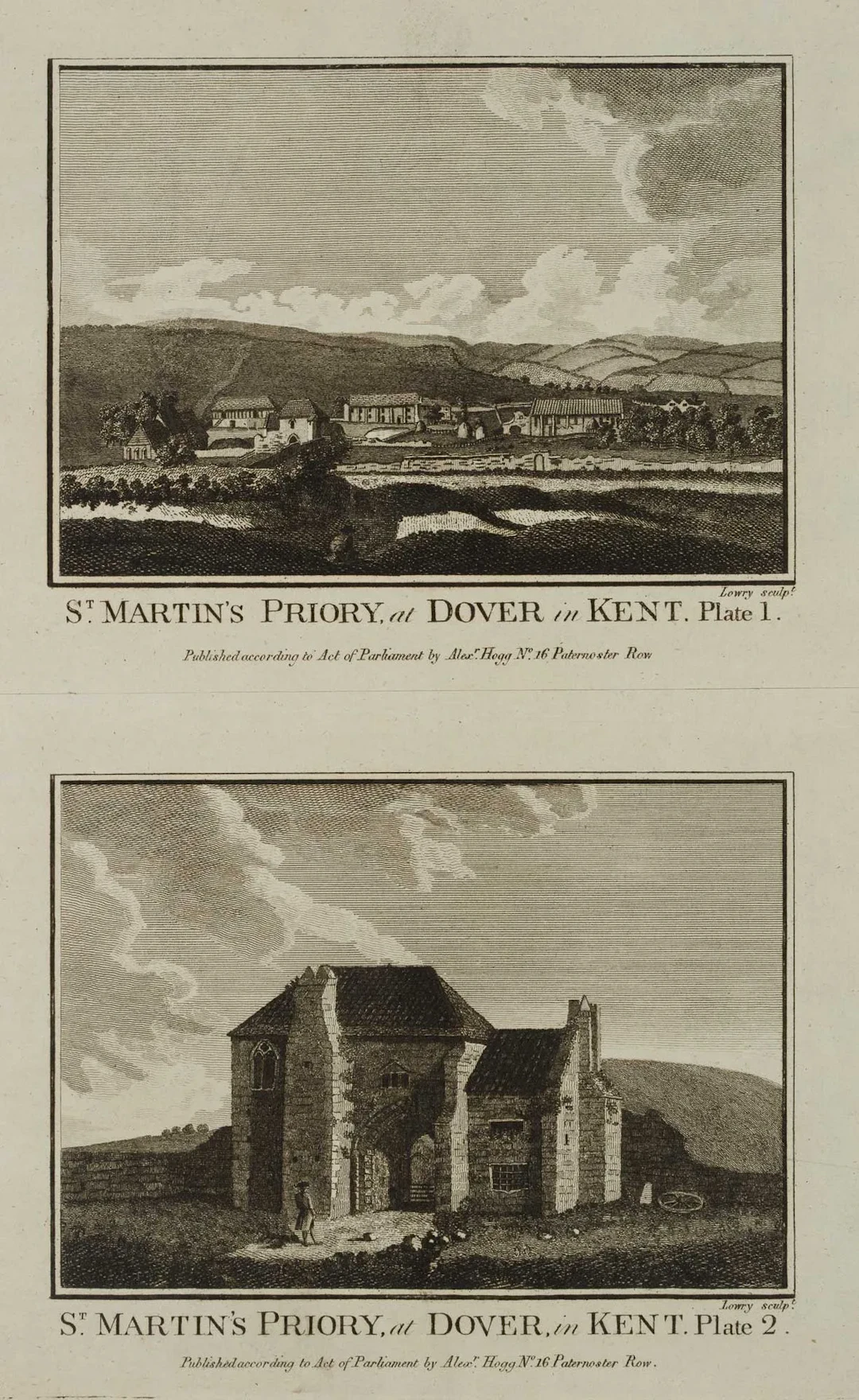 W. LOWRY (1762–1824), St. Martin’s Priory, Dover, Etching Wilson Lowry