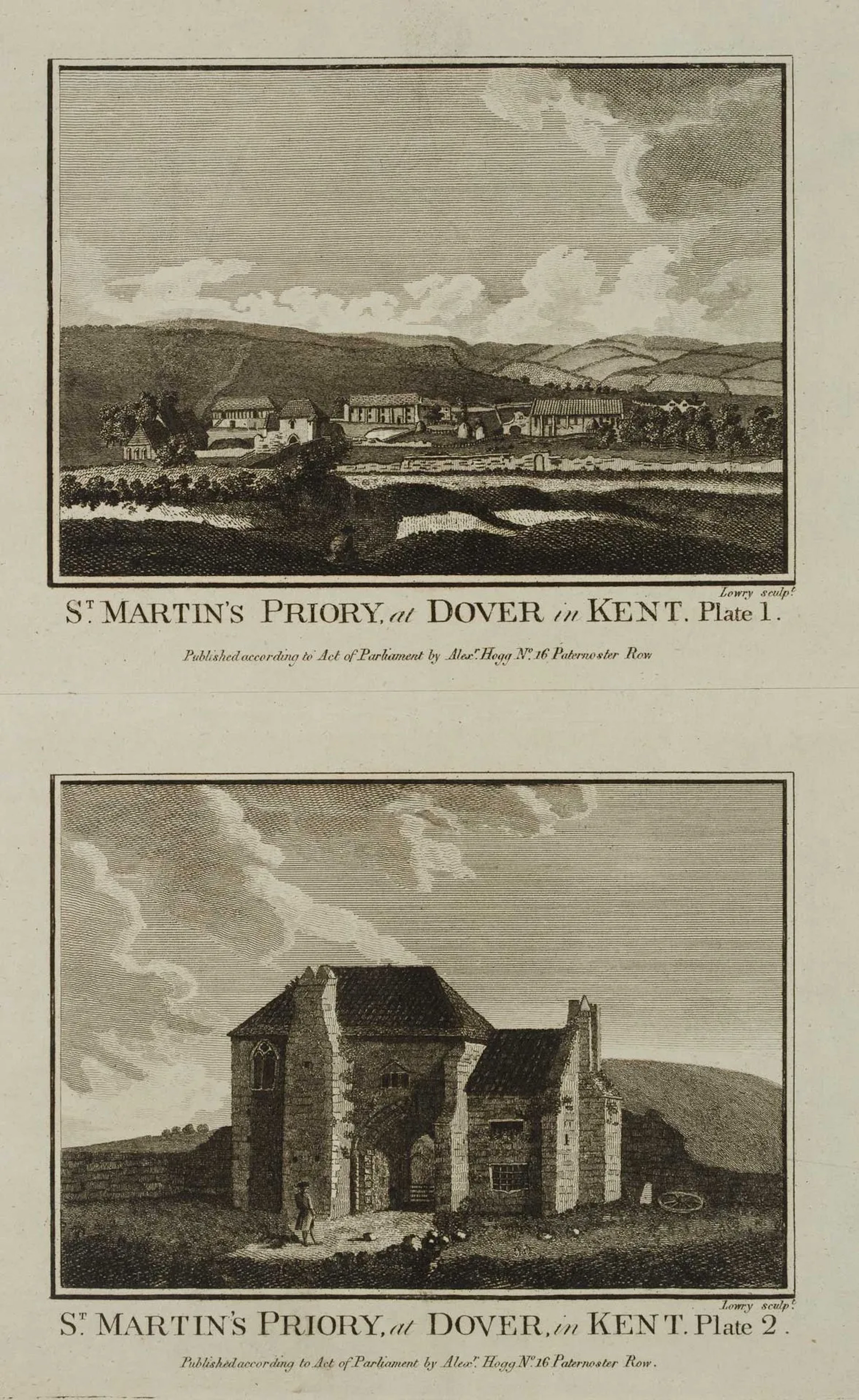 W. LOWRY (1762–1824), St. Martin’s Priory, Dover, Etching Wilson Lowry