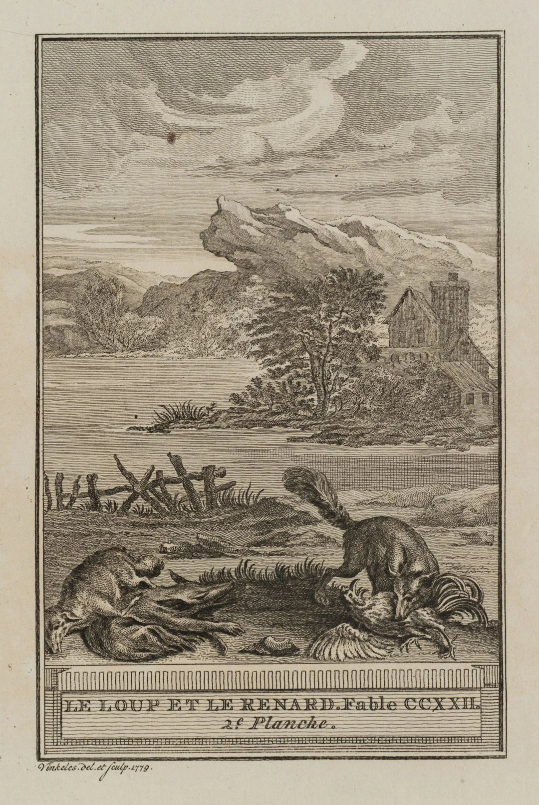 R. VINKELES (1741–1816), The Wolf and the Fox, 1779, Etching Reinier