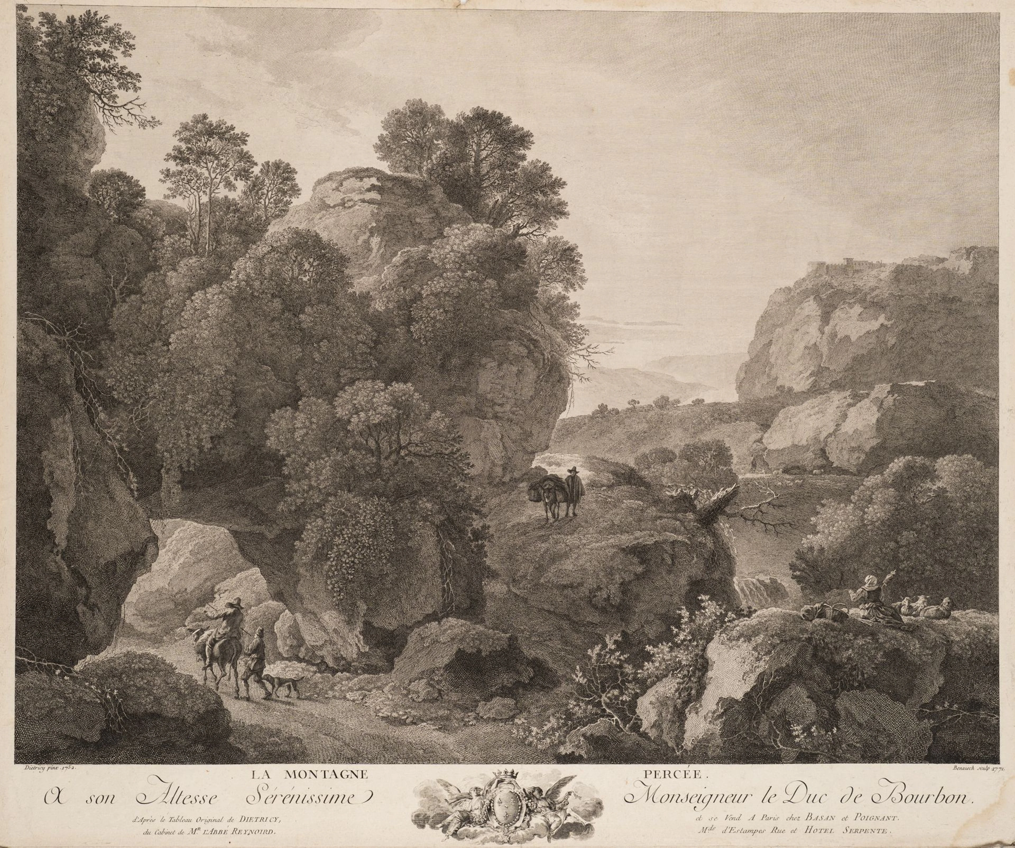 C. BENAZECH (*1767) after DIETRICY (*1712), La Montagne Percée, 1771