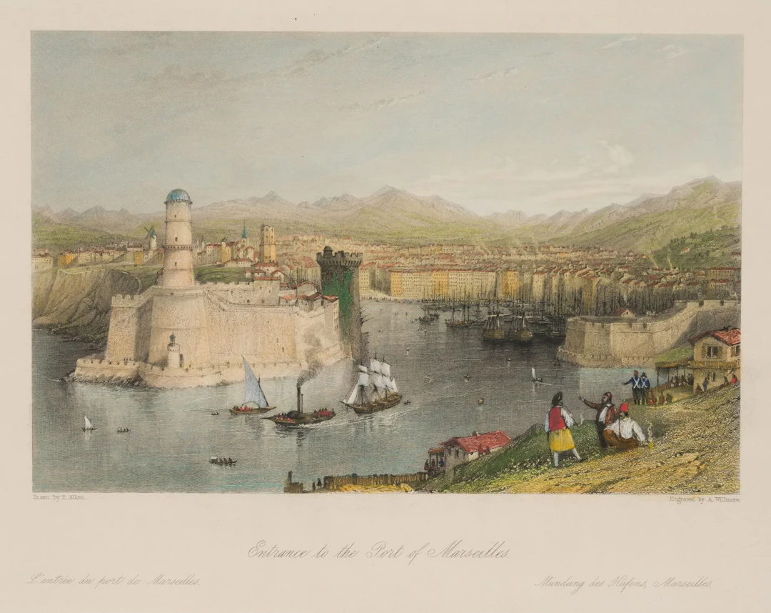 A. WILLMORE (*1814) after ALLOM (*1804), The Port of Marseille, Steel