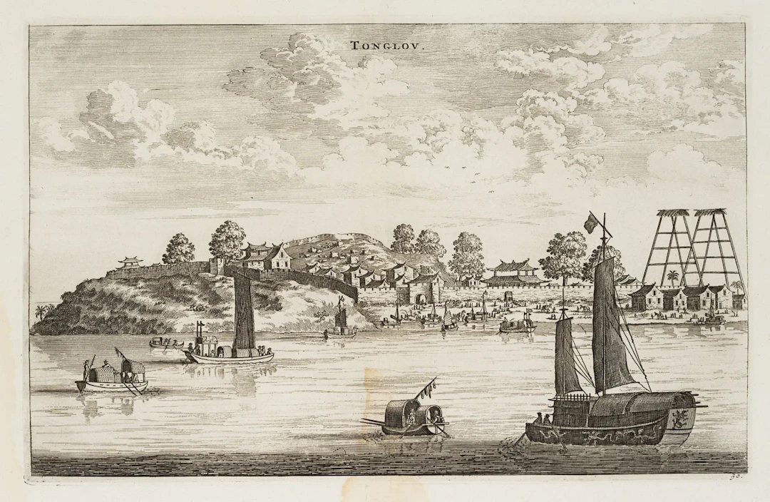 After HOLLAR (*1607), View of the village of Tonglov, Copper engraving