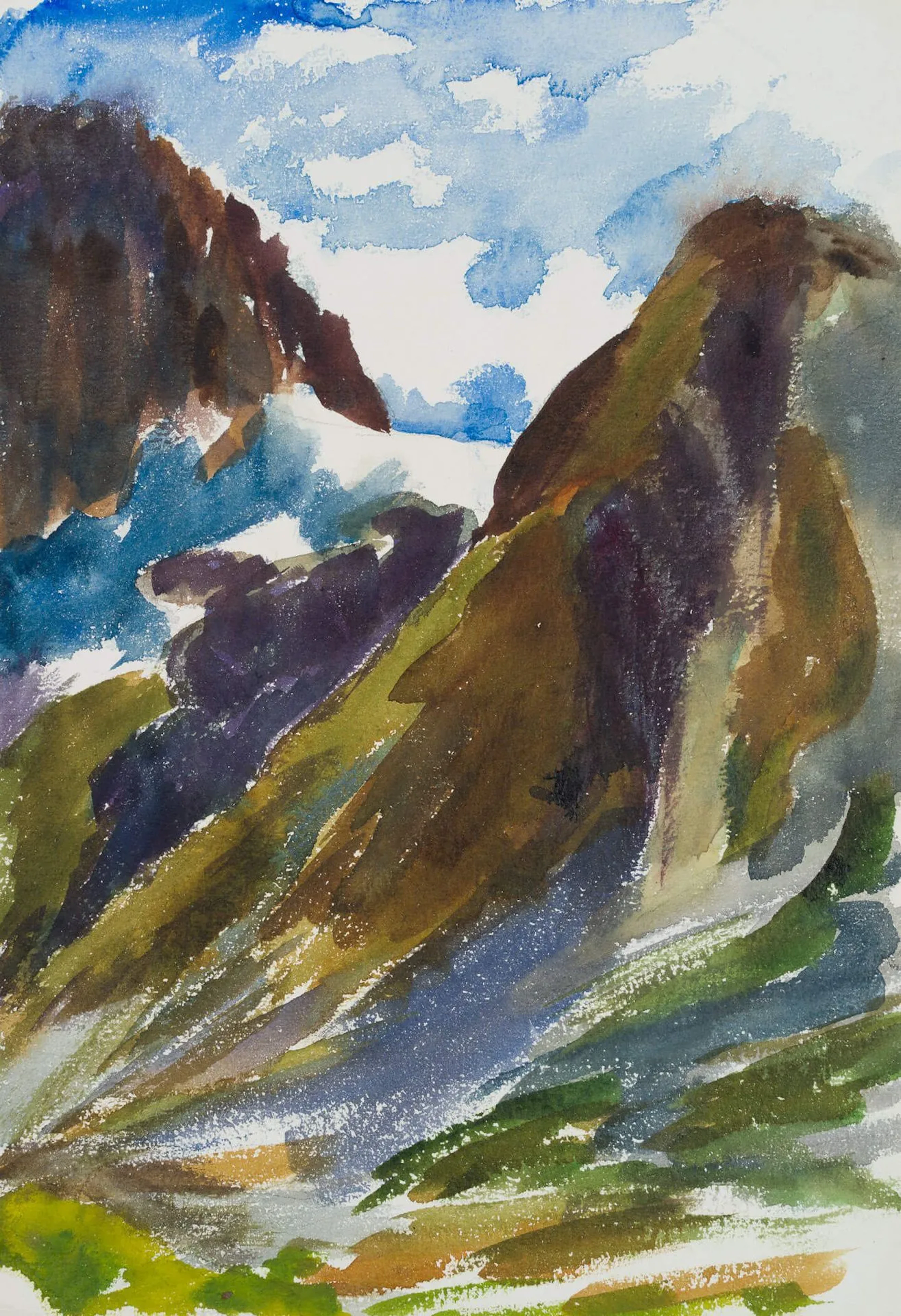 E. FÜRSTENAU (*1862), Alpine Landscape with Rocky Massifs, ca. 1920