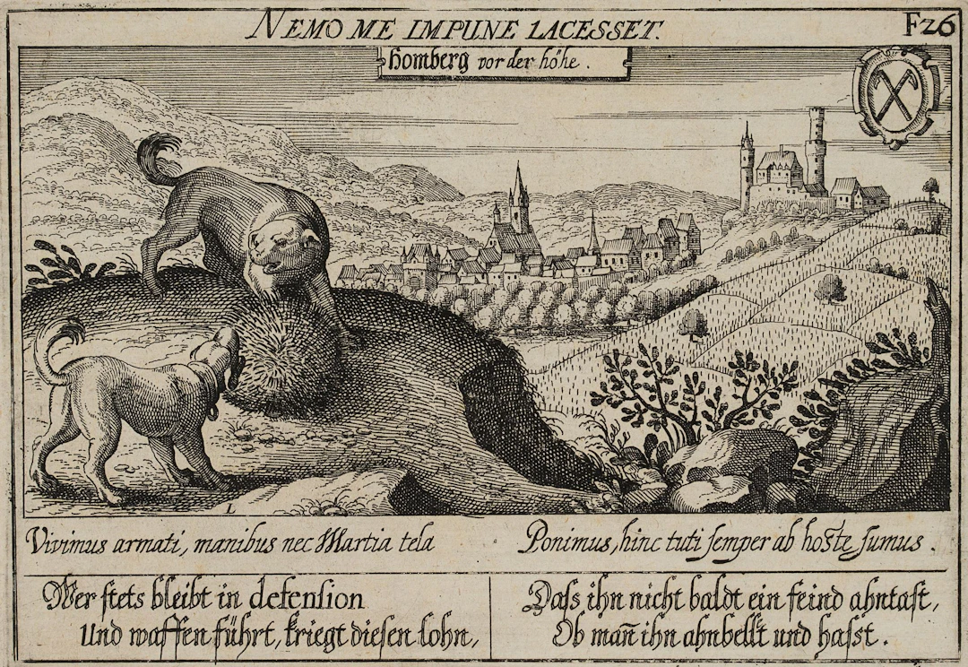 J. LÖFFLER (17th), Bad Homburg vor der Höhe, around 1638, Etching