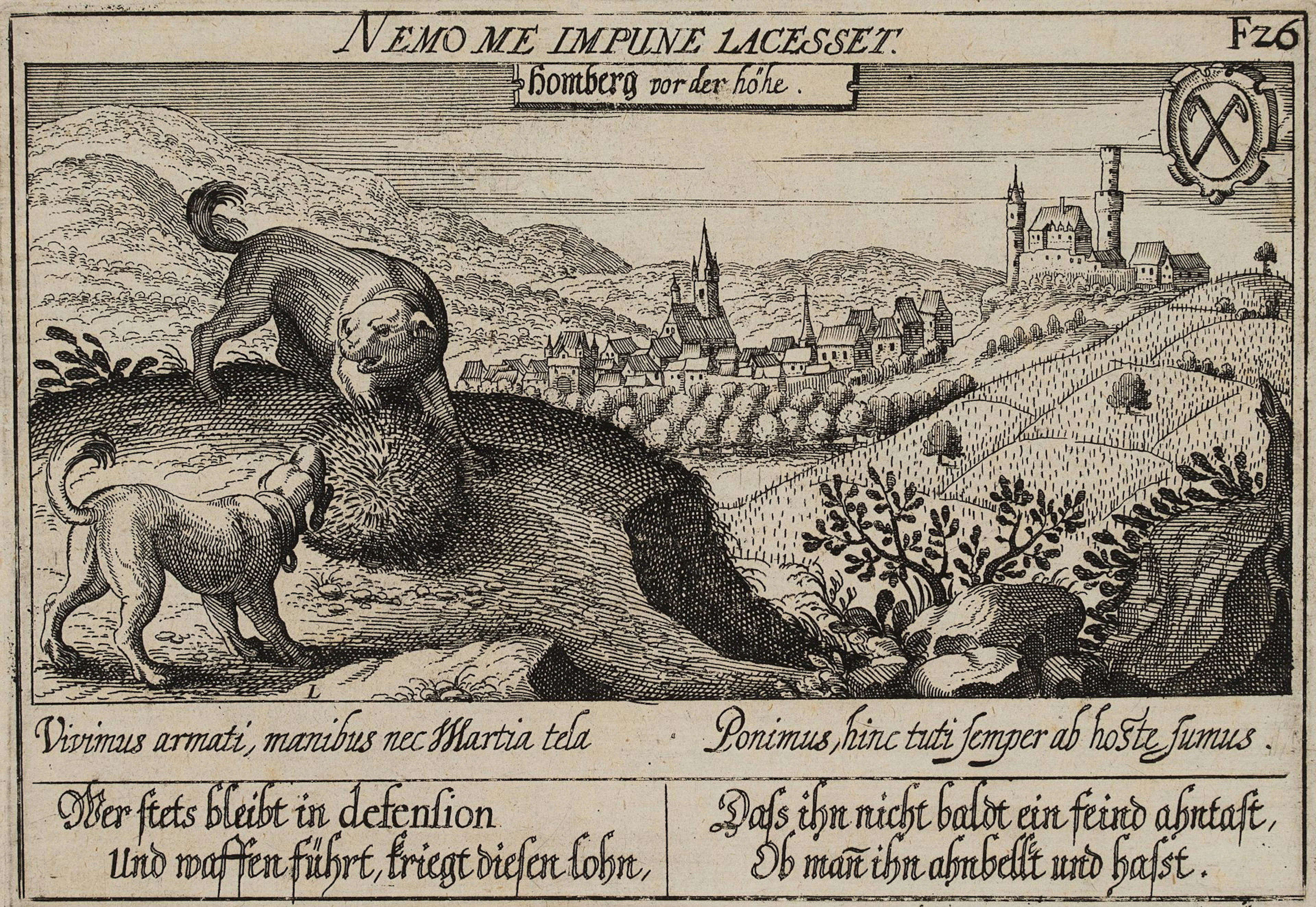 J. LÖFFLER (17th), Bad Homburg vor der Höhe, around 1638, Etching
