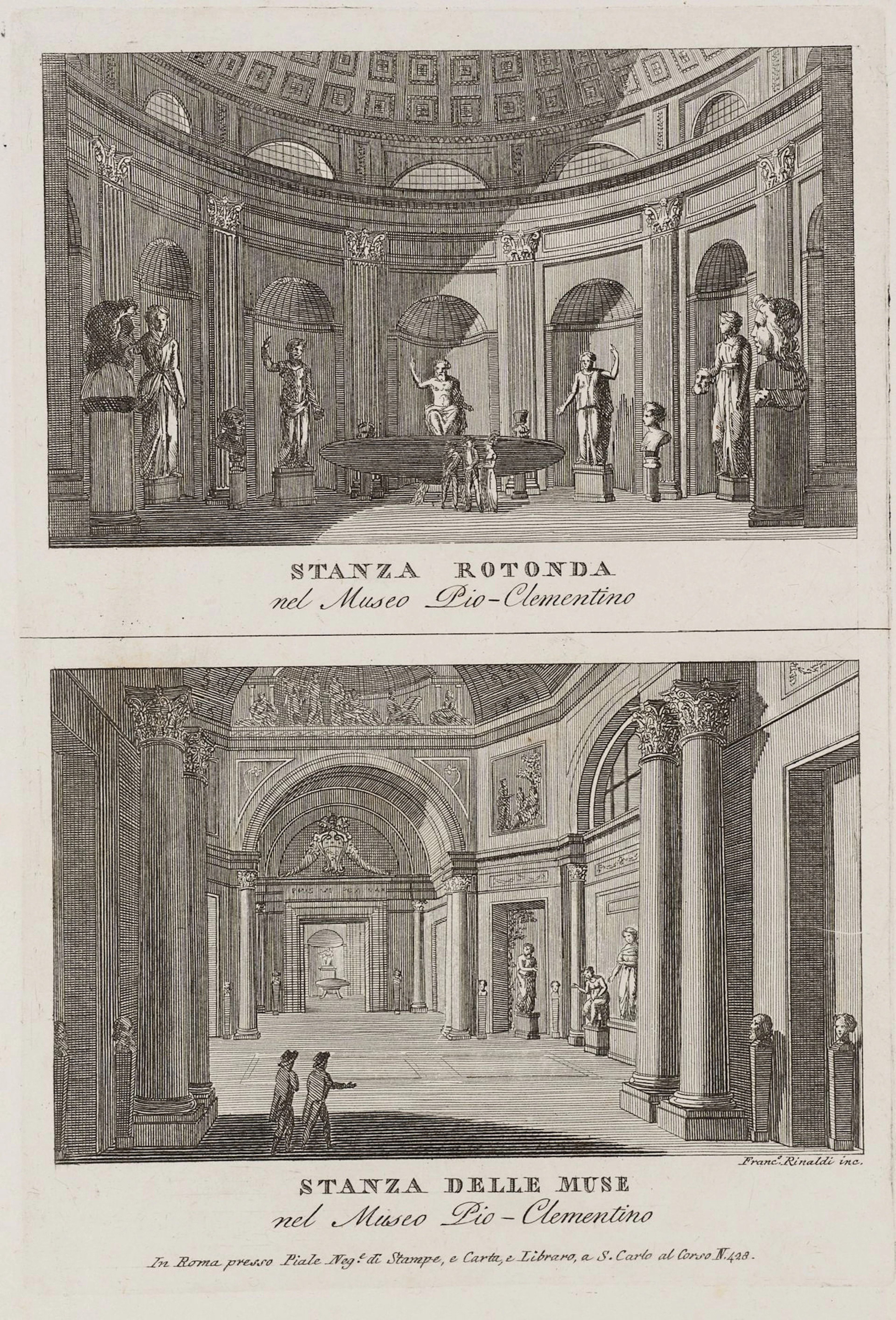 F. RINALDI (19th) after Unknown (19th), Views of the Museo Pio-Clementino