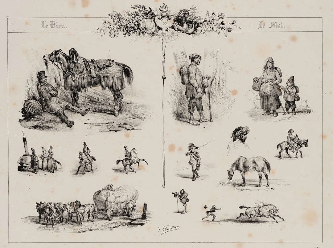 V. ADAM (1801–1866), Scenes from Rural Life, Lithograph Victor-Jean