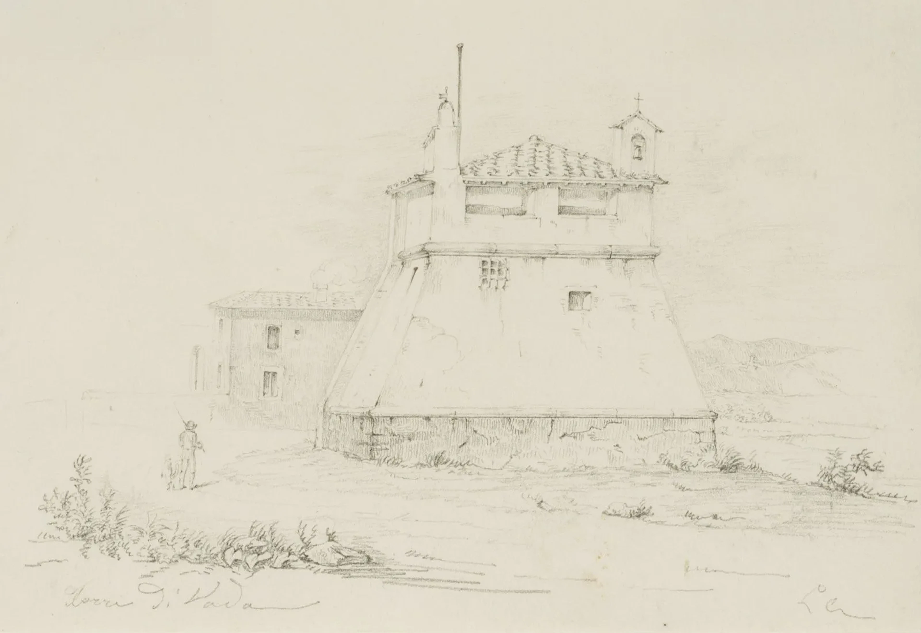 L. CREMONESI (19th century), Torre di Vada Fortified Tower, Tuscany