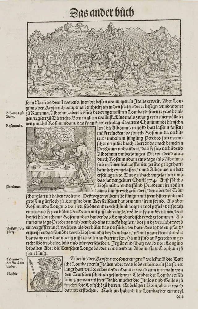 Unknown (16th), Historical events in Germania, around 1548, Woodcut