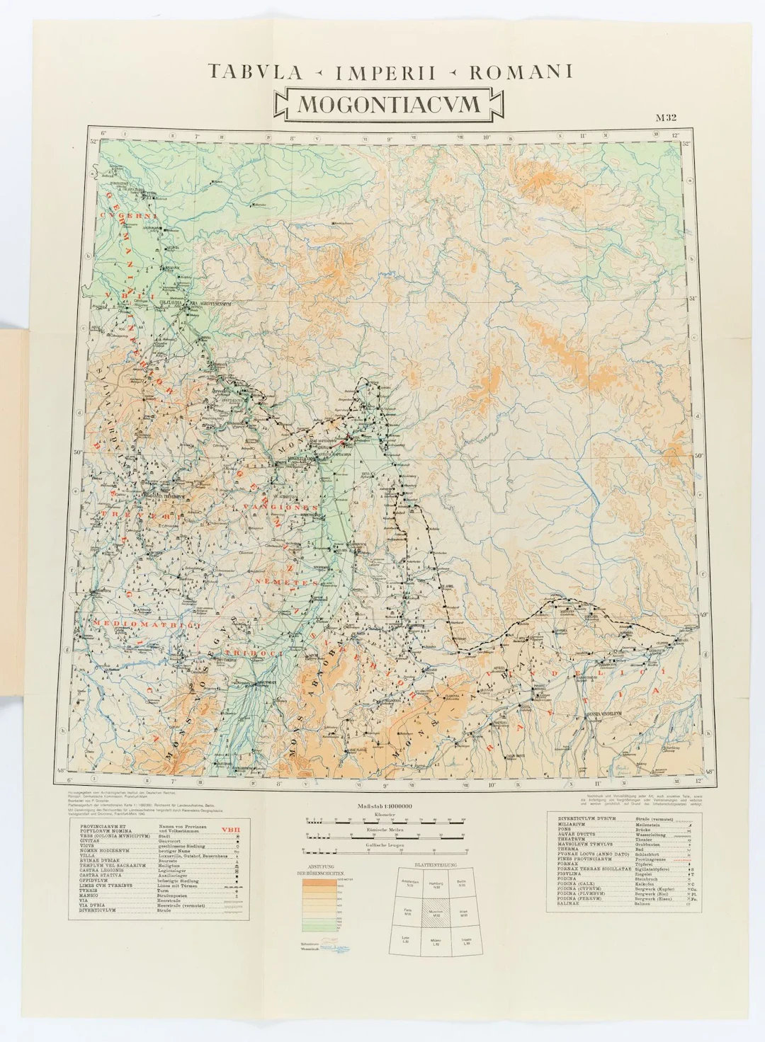 P. GOESSLER (1872-1956), Tabula Imperii Romani, M 32, Mainz, 1940