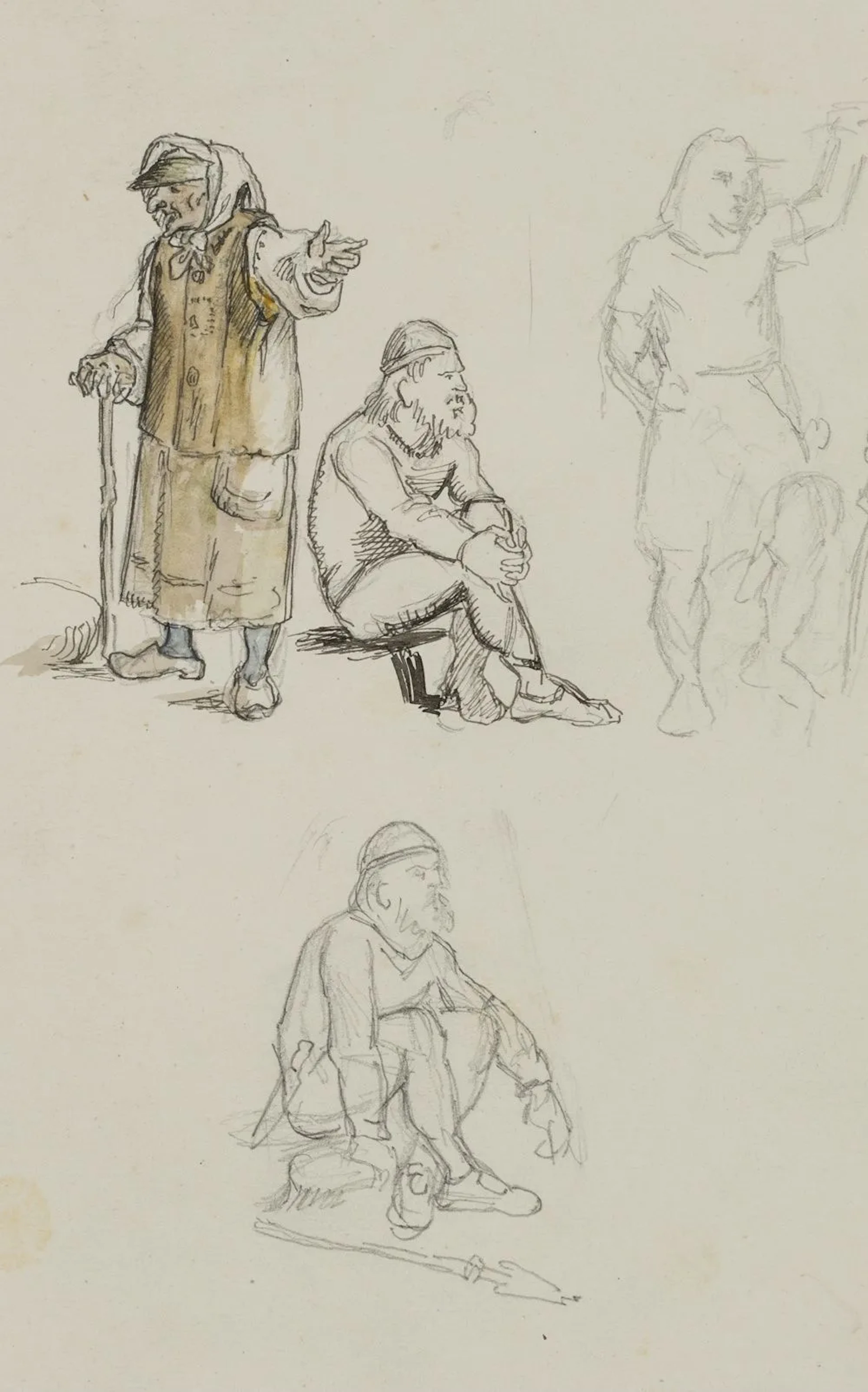 E. RONDAHL (1858–1914), Study of Nordic Warriors, ca. 1880, Pencil