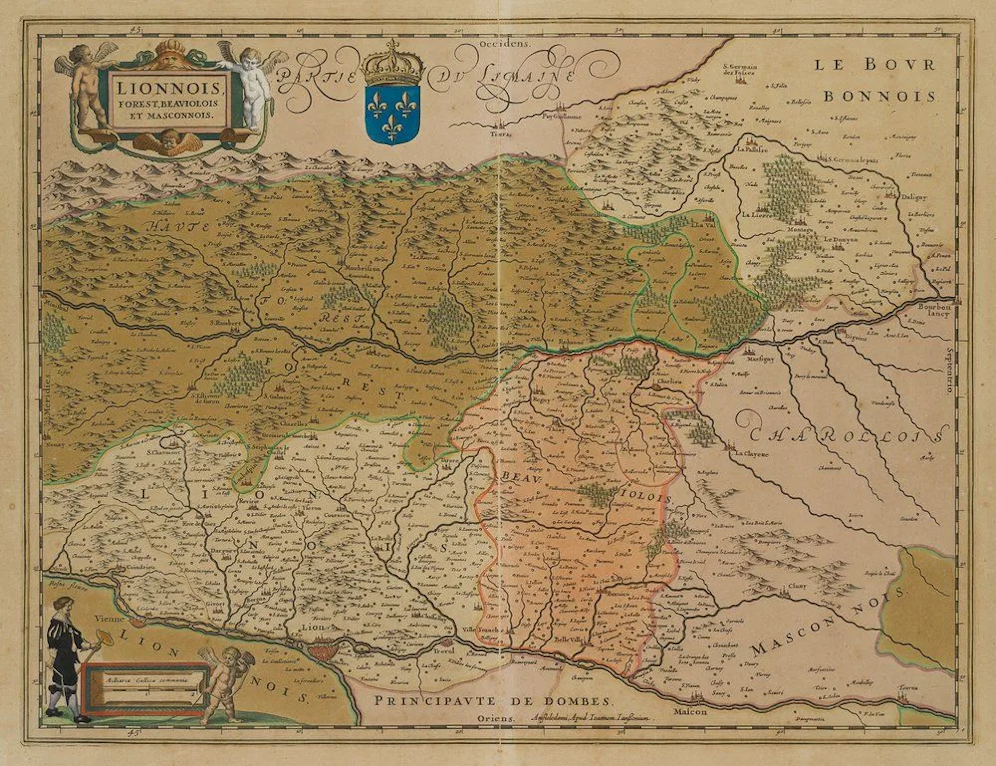 N. TASSIN (18th), Map of the Rhône-Alpes and Burgundy, 1633, Copper