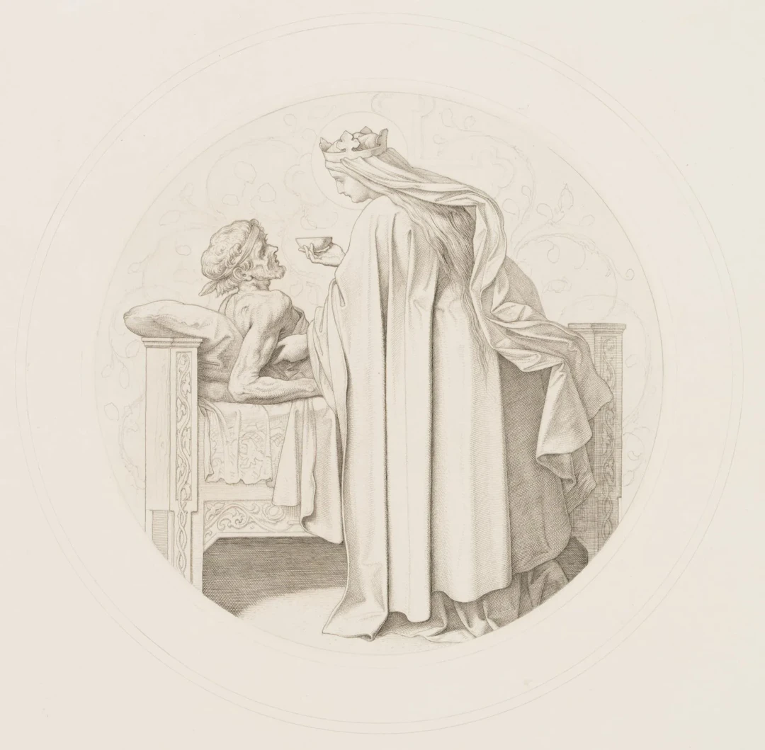 J. THAETER (b. 1804) after SCHWIND (b. 1804), Caring for the Sick