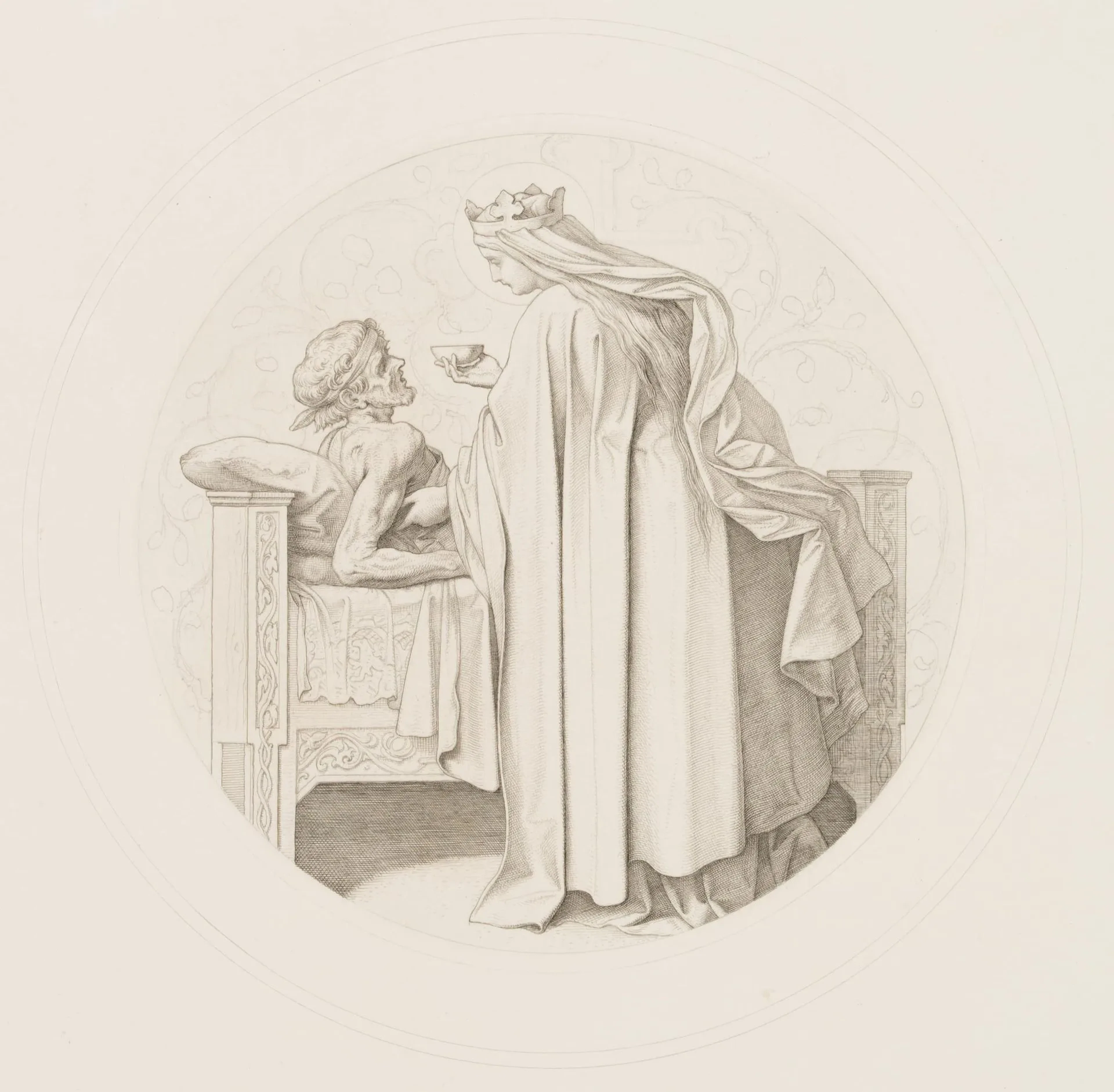 J. THAETER (b. 1804) after SCHWIND (b. 1804), Caring for the Sick