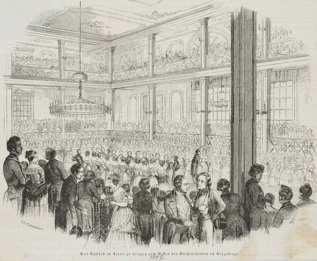 E. KRETZSCHMAR (*1807), The Ballet at the Tivoli in Leipzig, 1847