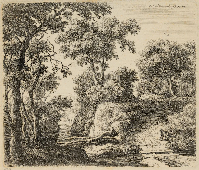 A. WATERLOO (1610–1676), Plank Bridge, c. 1650, Etching Anthonie Waterloo