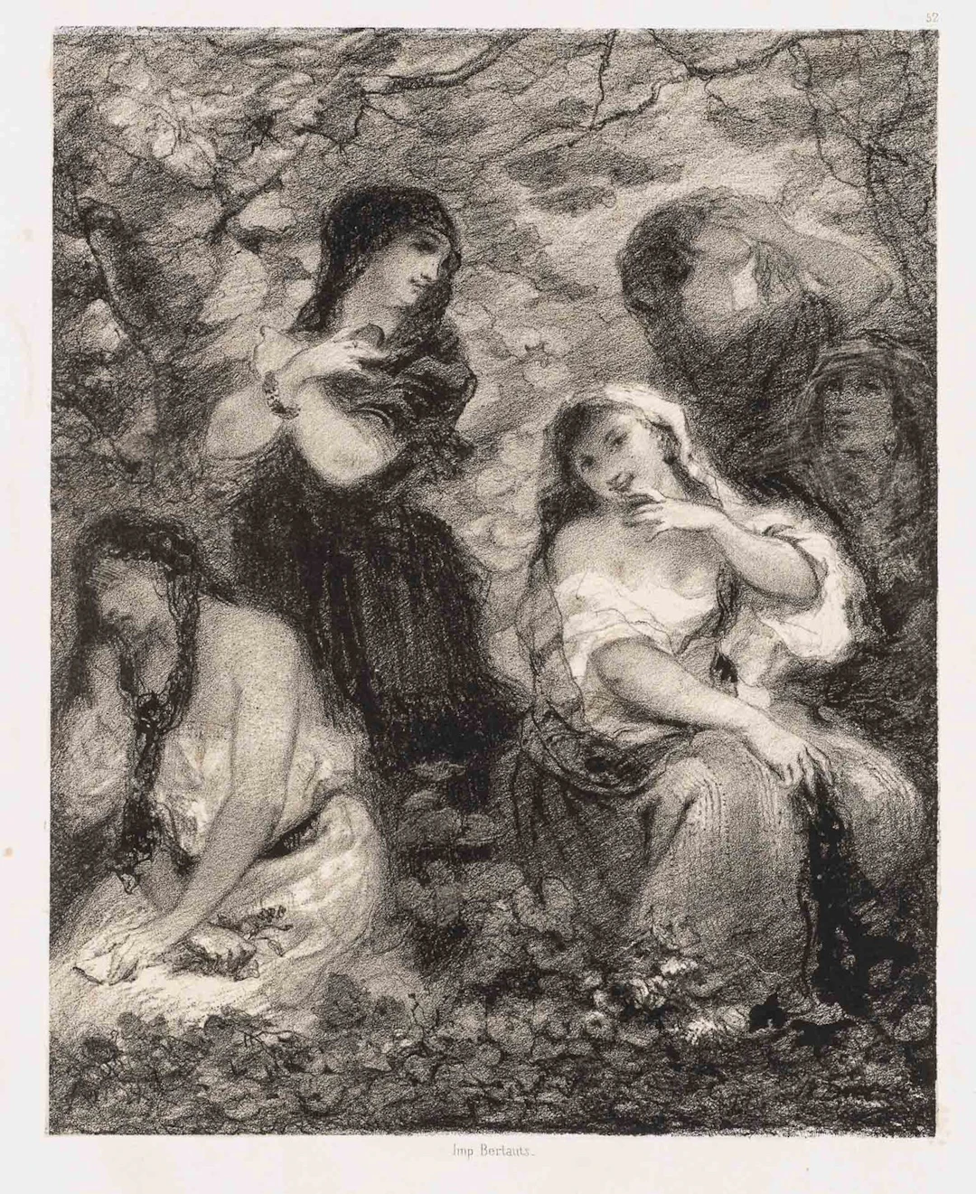 N. DIAZ DE LA PENA (*1807), Women during the grape harvest, around