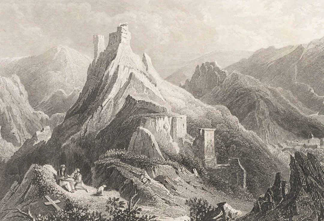 H. WINKLES (*1801) after FROMMEL (*1789), Castle Ruins in the Mountains