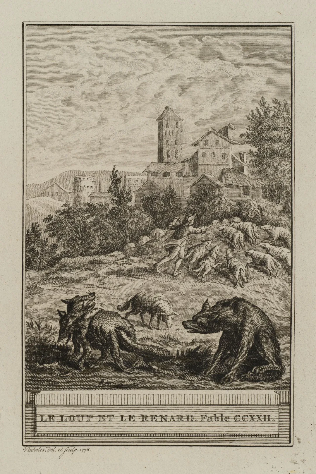 R. VINKELES (1741–1816), The Wolf and the Fox, 1778, Etching Reinier