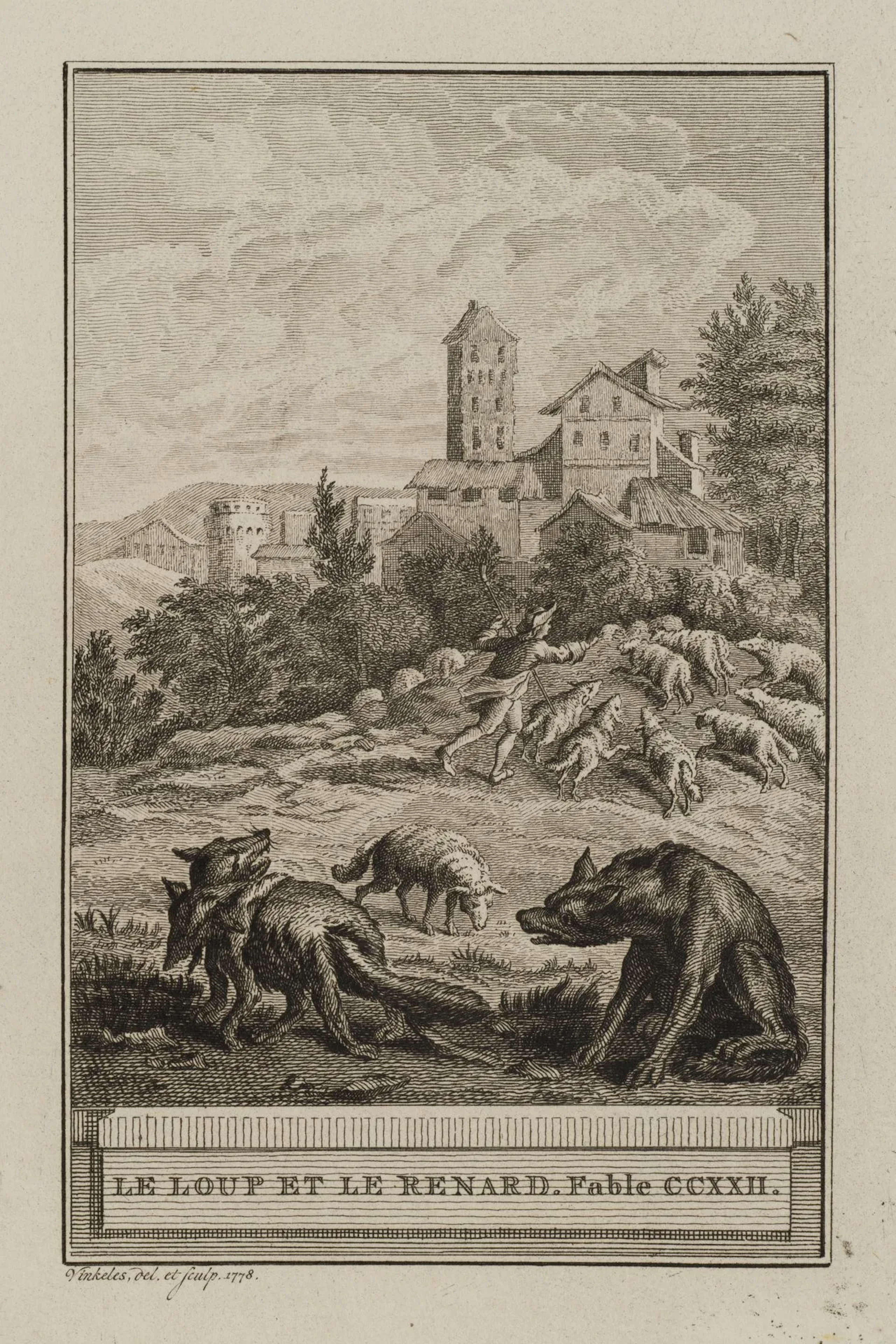 R. VINKELES (1741–1816), The Wolf and the Fox, 1778, Etching Reinier