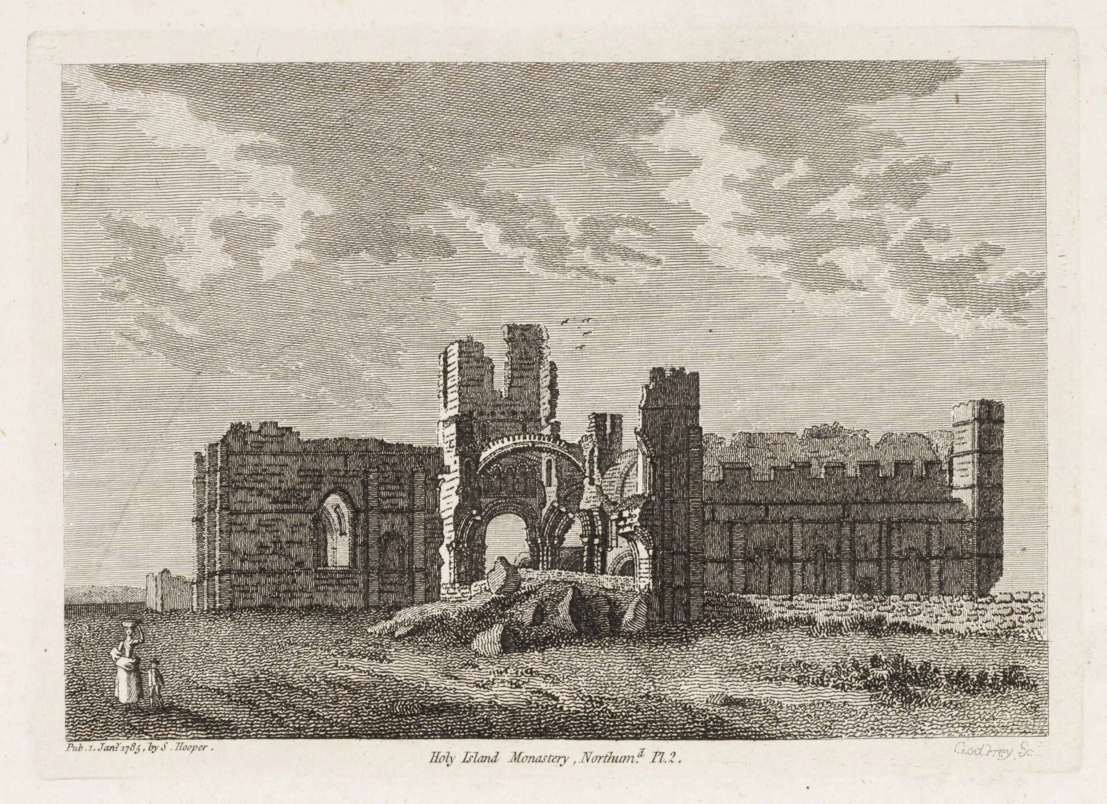 R. GODFREY (b. 1728), Ruins of Lindisfarne Abbey, 1785, Etching Richard