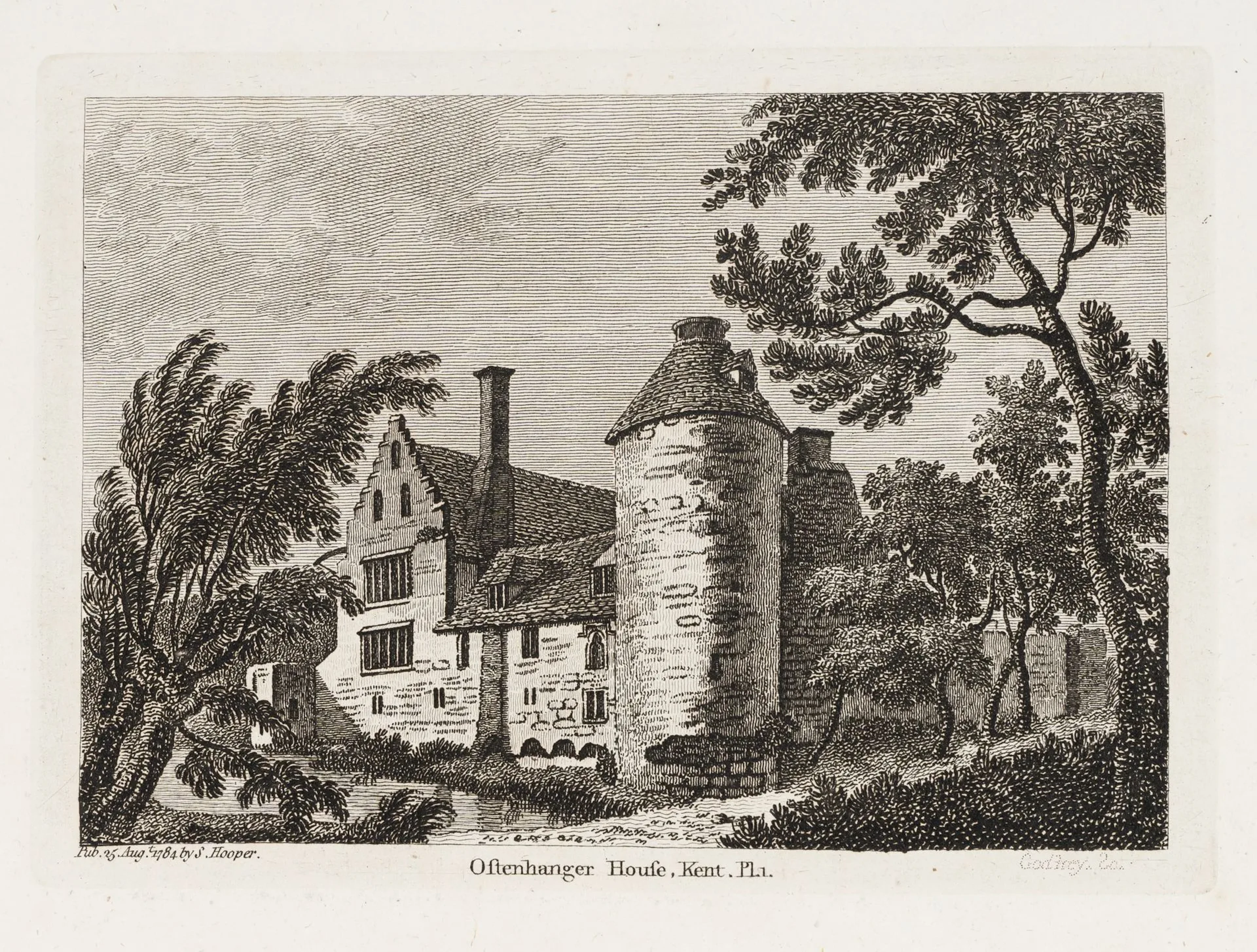 R. GODFREY (*1728), Ostenhanger House, Kent, 1784, etching Richard