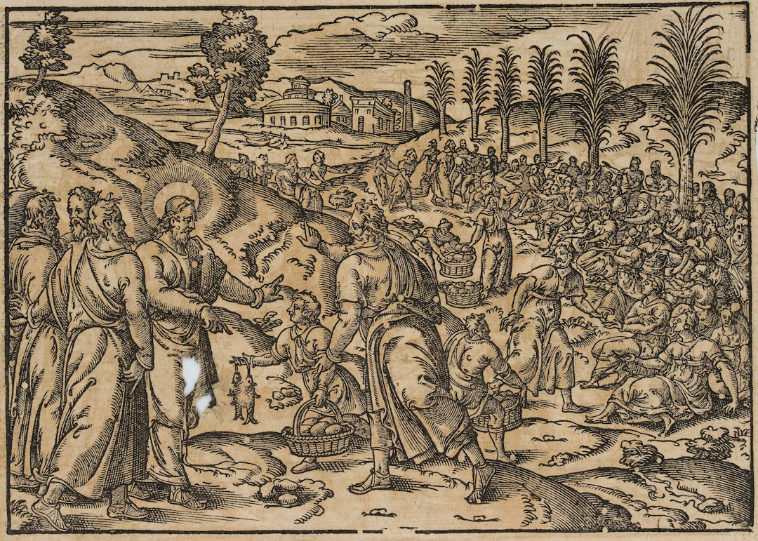 N. PRÉVOST (16th), The Miraculous Multiplication of Bread, Woodcut