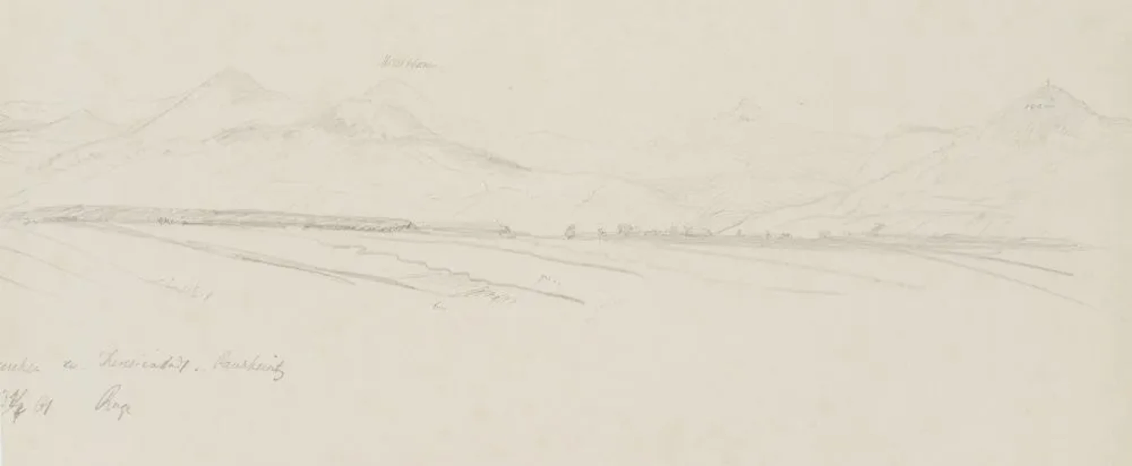 Unknown (19th), Milešovka/Donnersberg, Pencil Unknown (19th century):