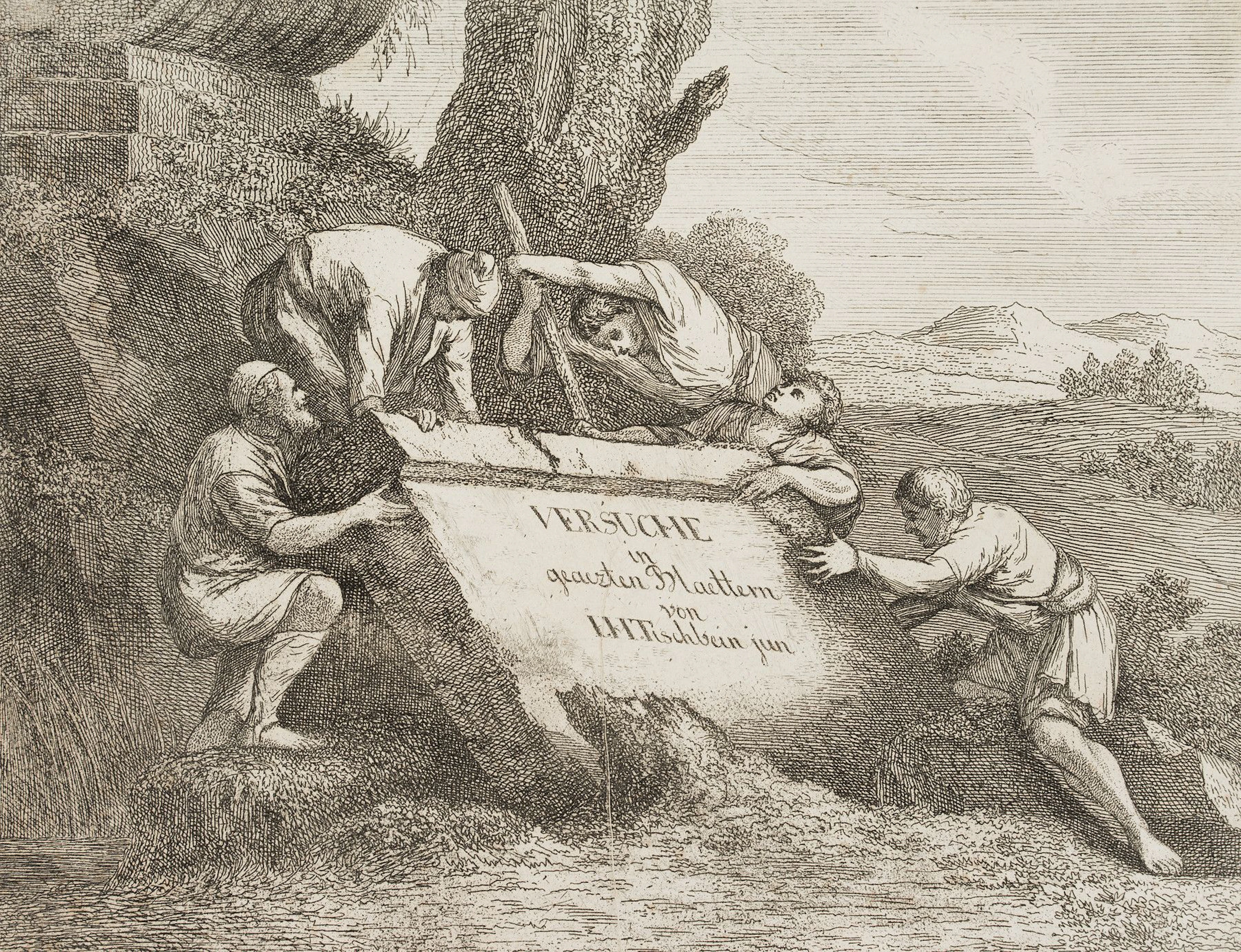 J. TISCHBEIN (*1742), Experiments on Etched Leaves, around 1785, Etching