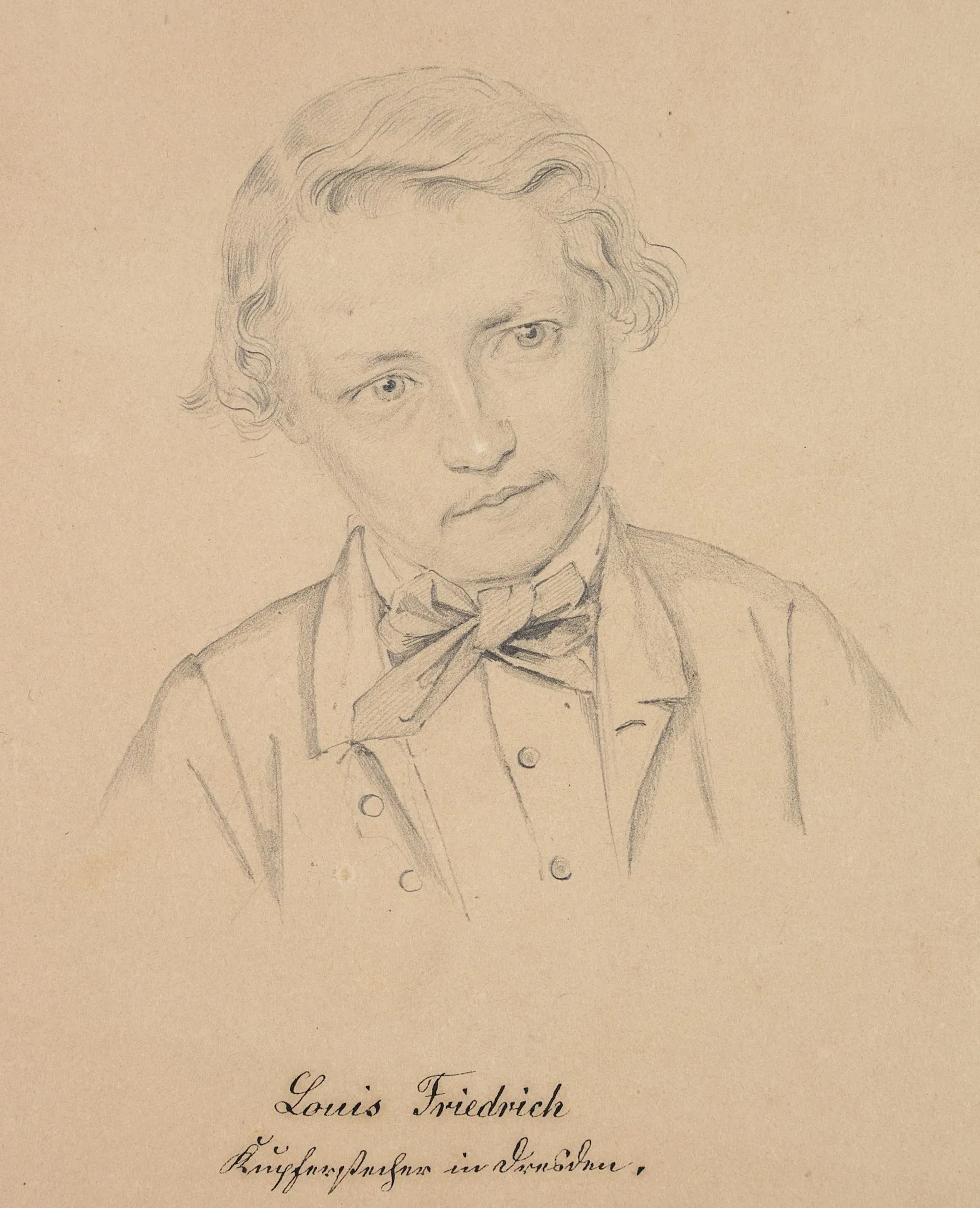 E. BOLLMANN (1825-1892), Portrait of Ludwig Friedrich, Pencil Emil