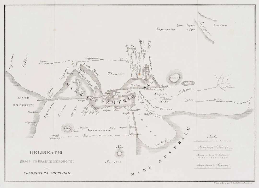 R. SCHLICHT (19th), Map of the Mediterranean region, Lithography with