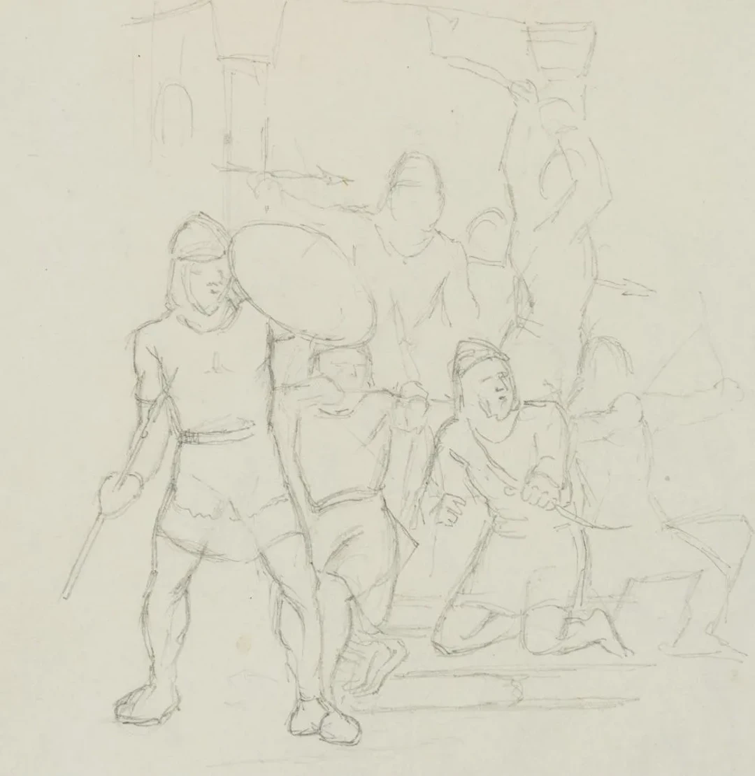 E. RONDAHL (1858–1914), Battle scenes featuring Vikings, ca. 1875