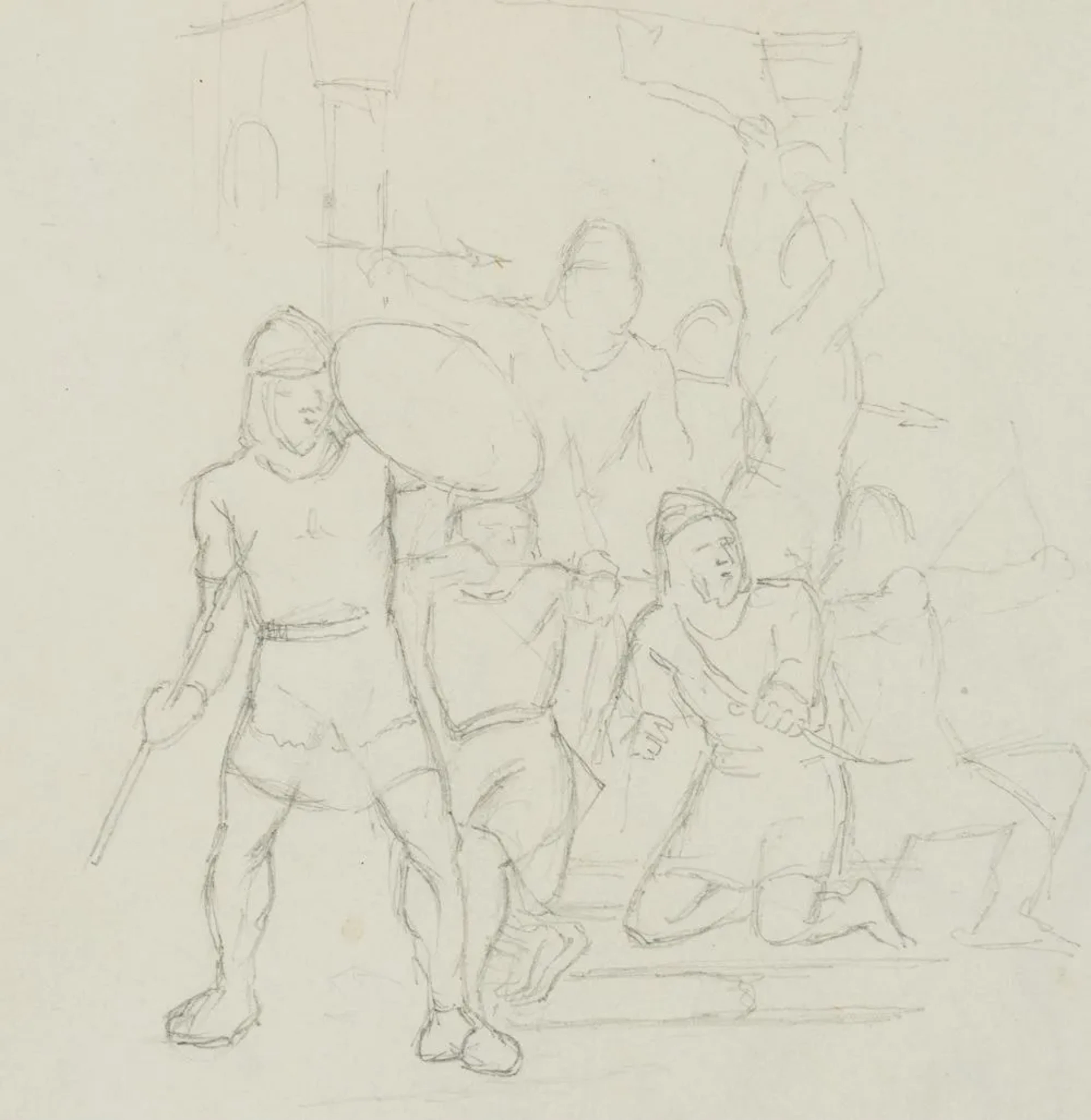 E. RONDAHL (1858–1914), Battle scenes featuring Vikings, ca. 1875