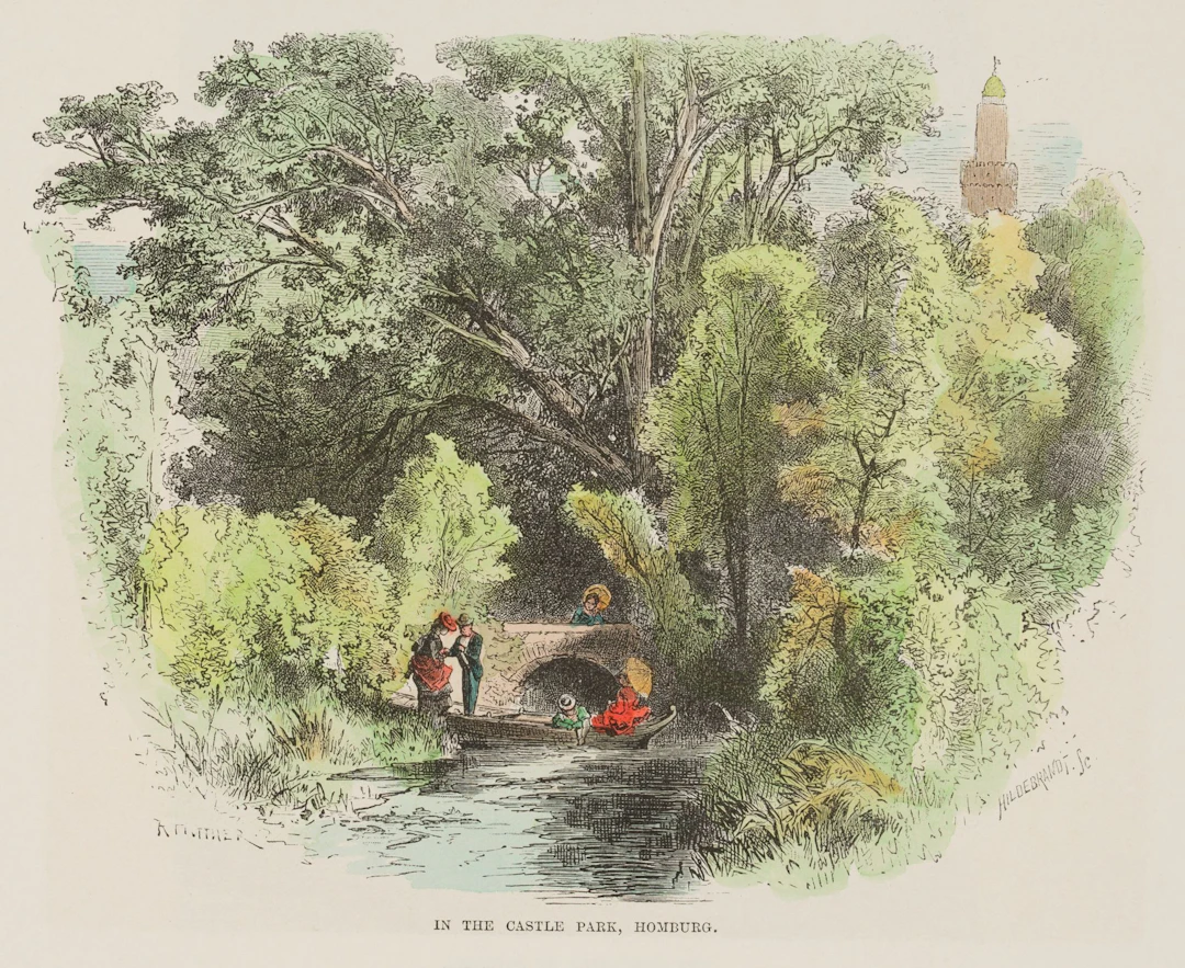 R. PÜTTNER (1842–1913), In the Castle Grounds at Bad Homburg, Wood