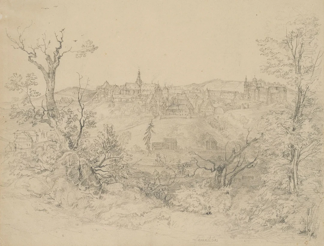 J. FLEISCHMANN (*1813), View of Lauenstein near Altenberg, around