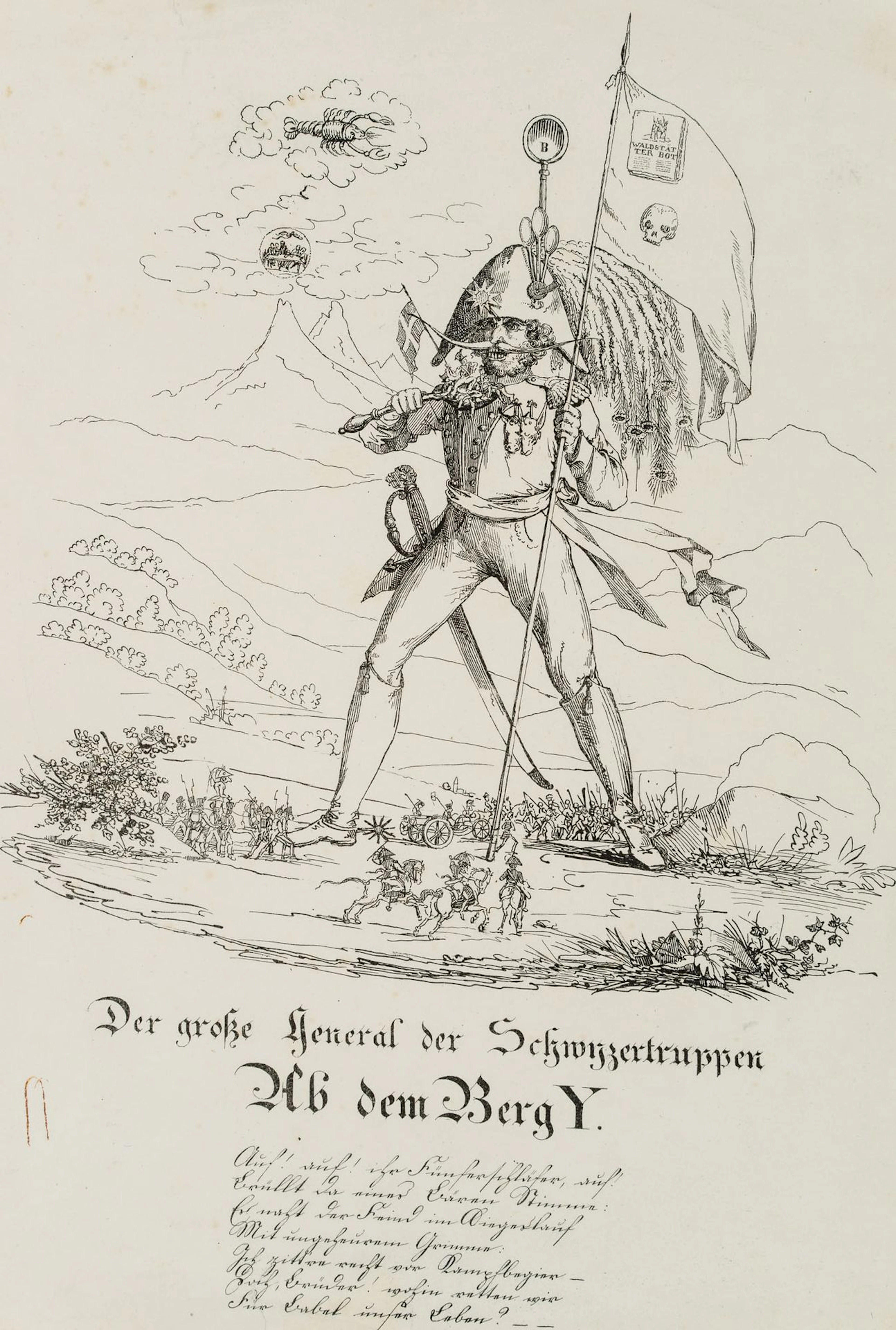 Unknown (19th), General of the Schwyz troops, Lithography Unknown