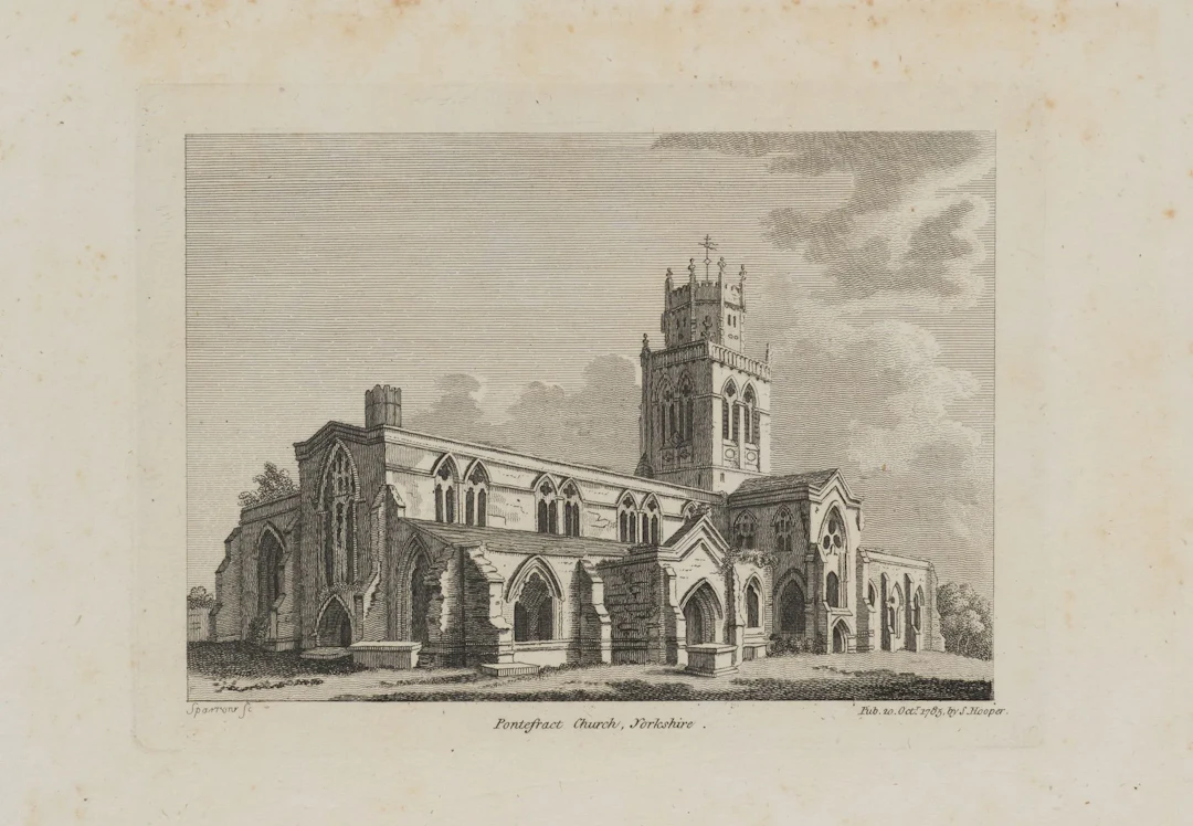 SPARROW (18th), Pontefract Church, 1785, Steel engraving Sparrow (18th