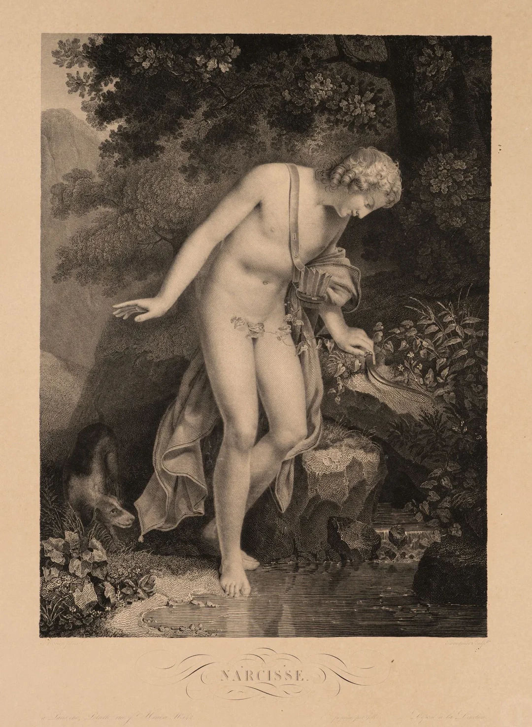 P. TAVERNIER (*1787) after ALBRIER (*1791), Daffodil by the Spring